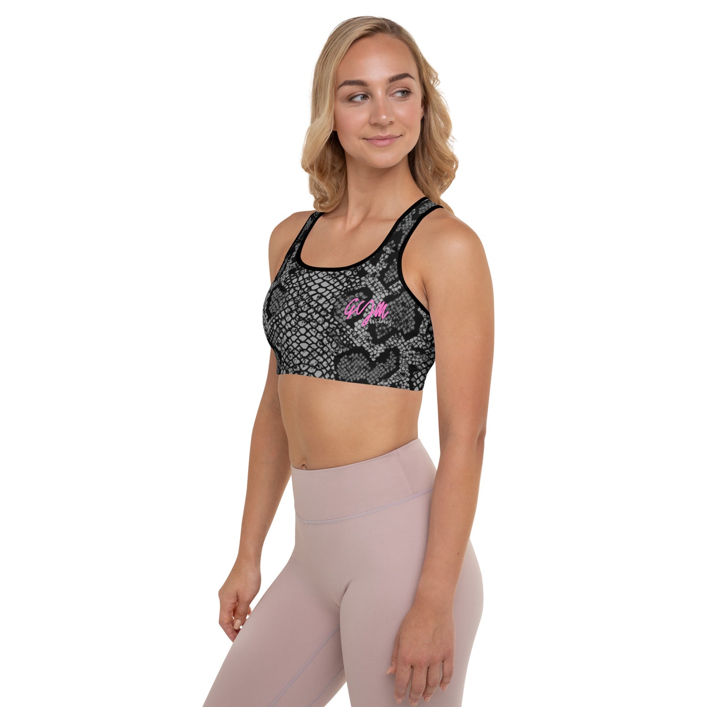 GymWidowz Padded Sports Bra - Snakeskin