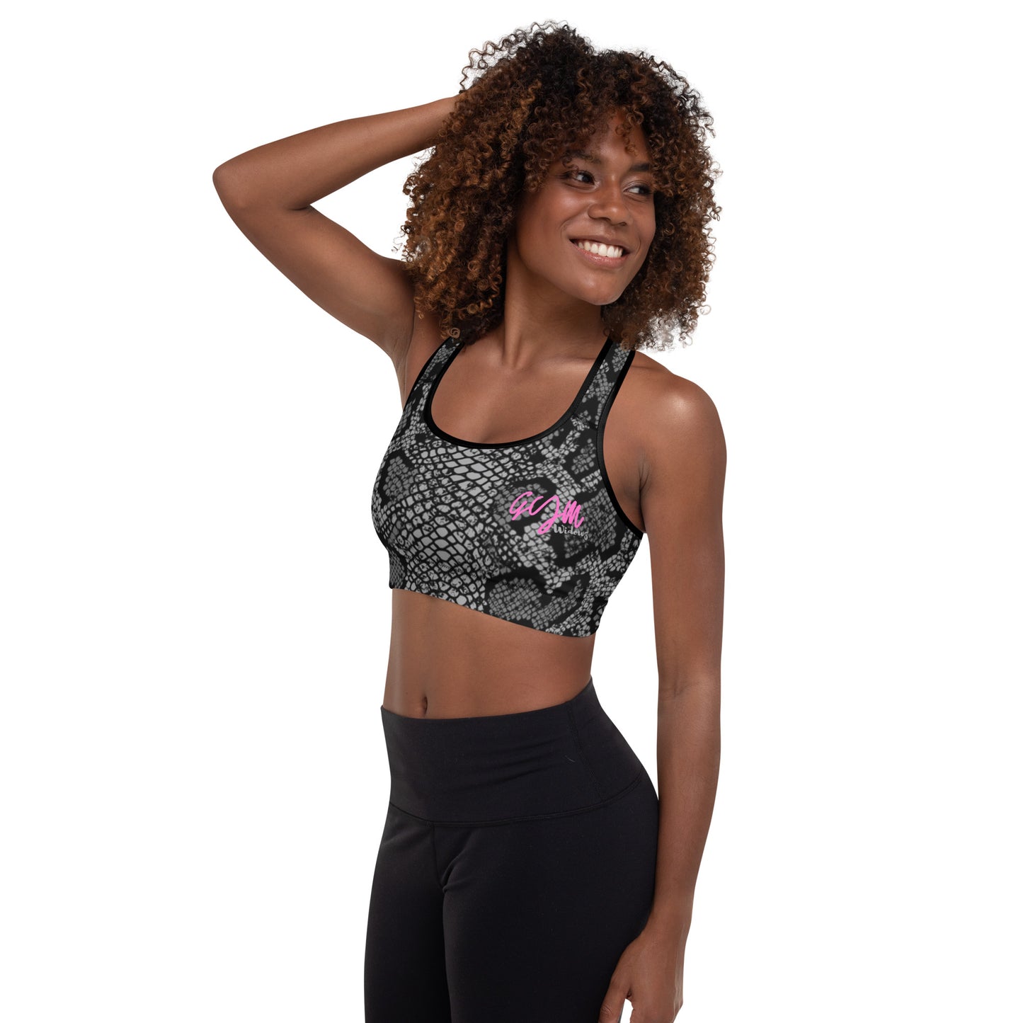 GymWidowz Padded Sports Bra - Snakeskin