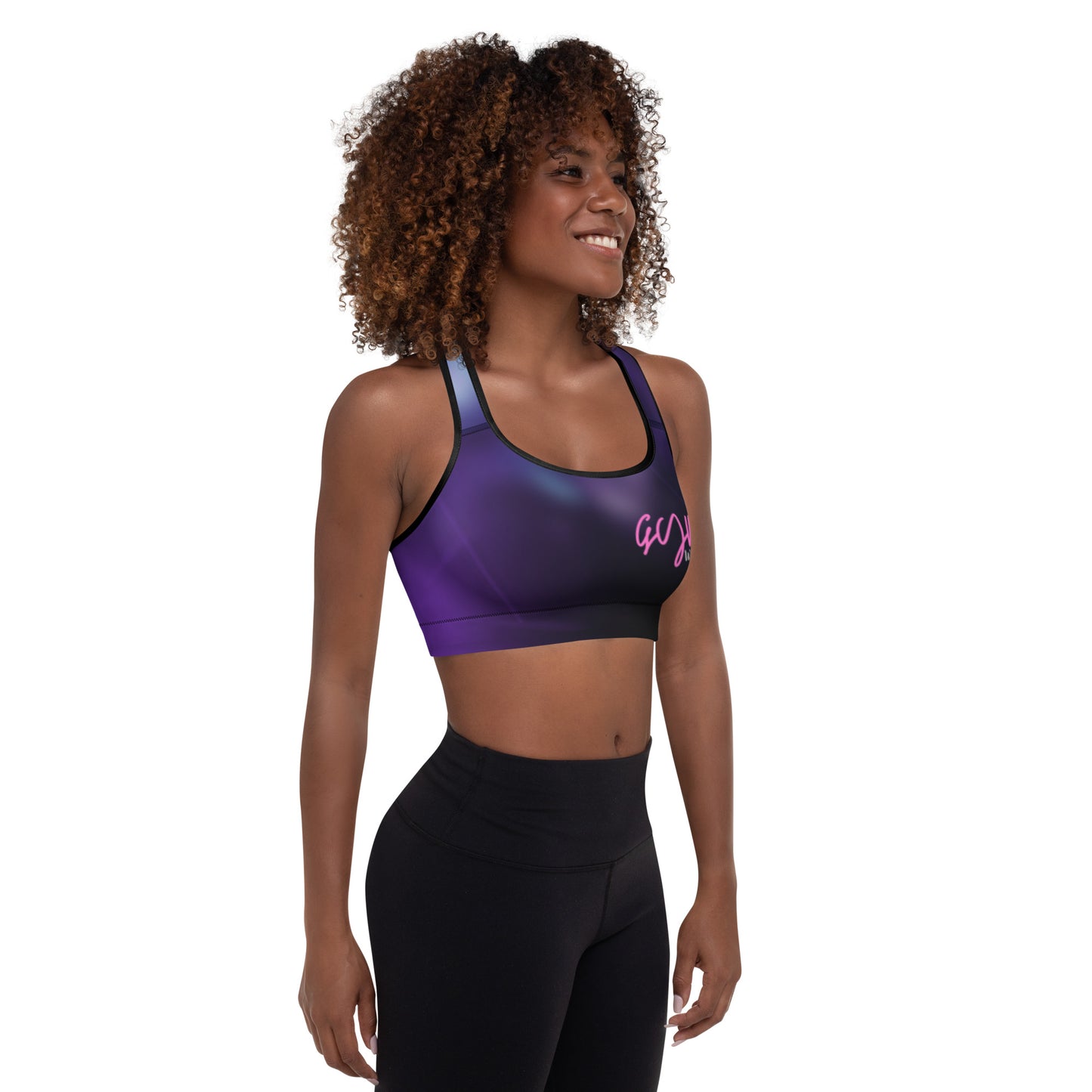 GymWidowz Padded Sports Bra - Purple Nebula