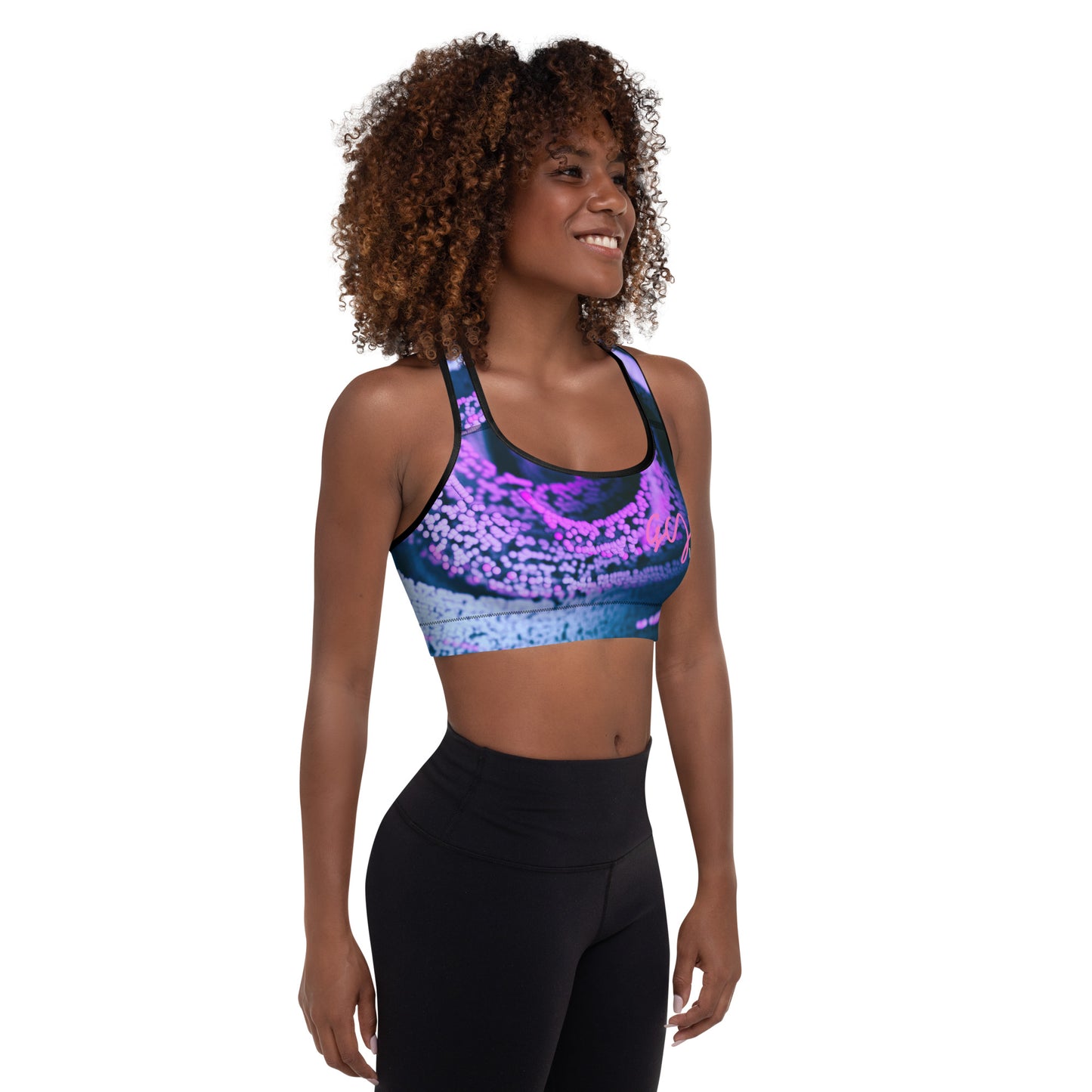 GymWidowz Padded Sports Bra - Purple Swirl