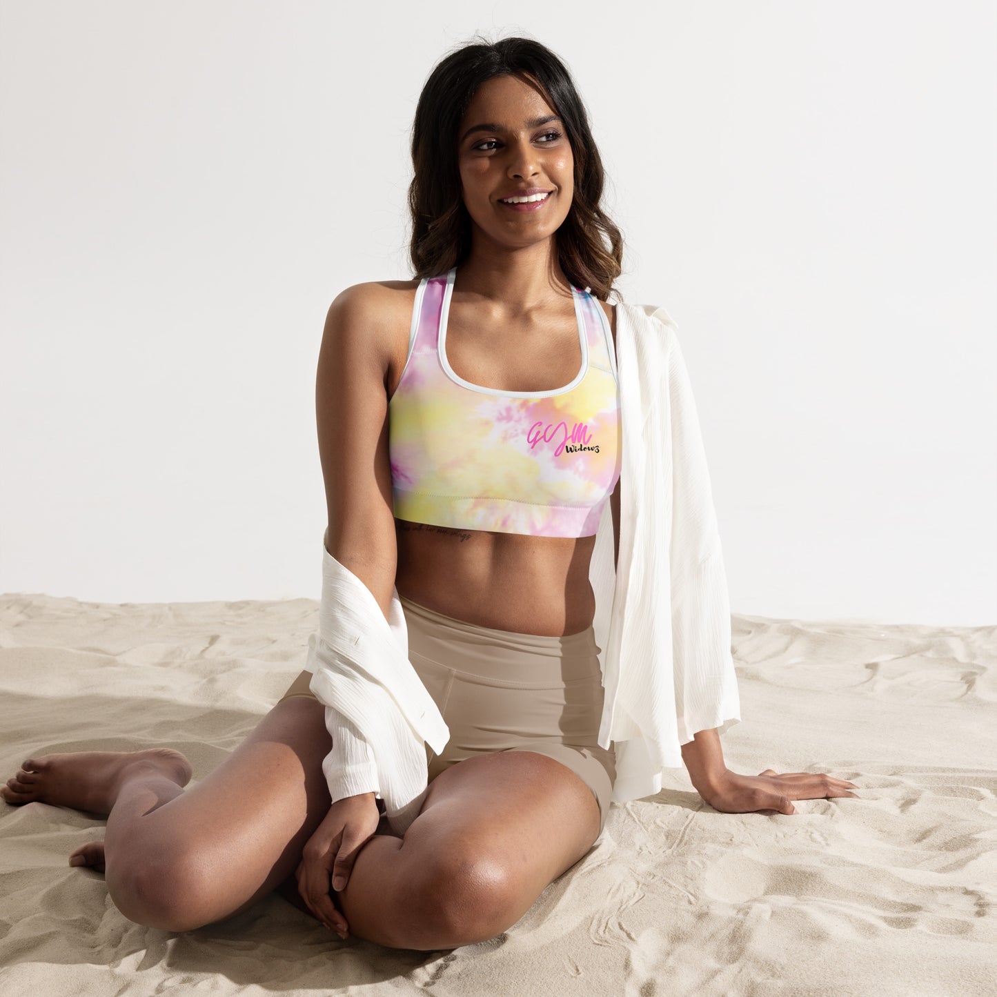 GymWidowz Padded Sports Bra - Light Tie Dye