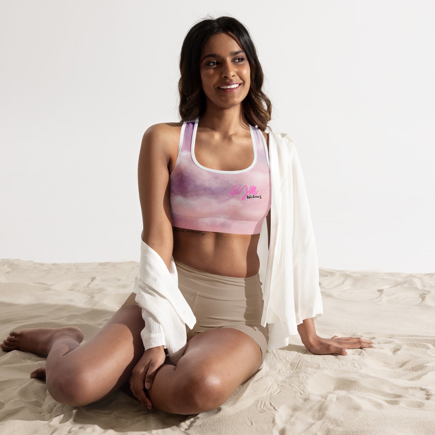 GymWidowz Padded Sports Bra - Clouds