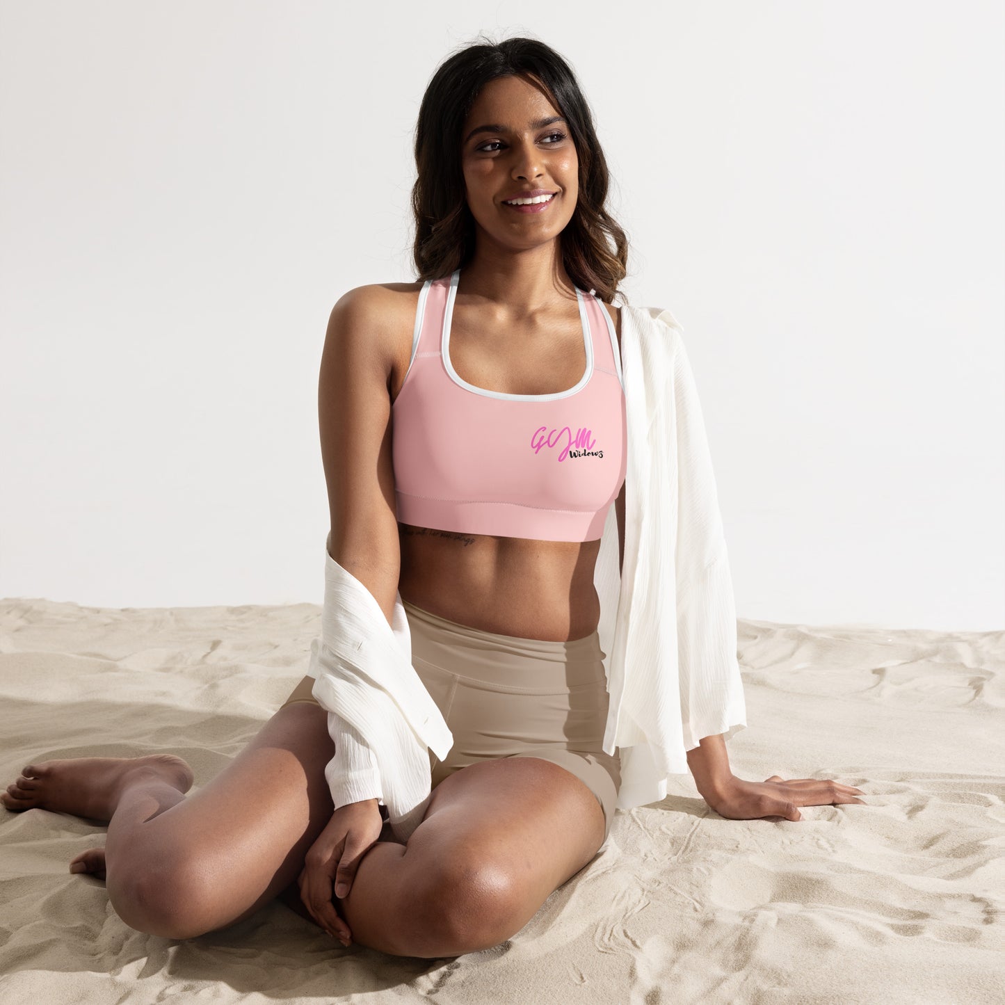 GymWidowz Padded Sports Bra - Pink