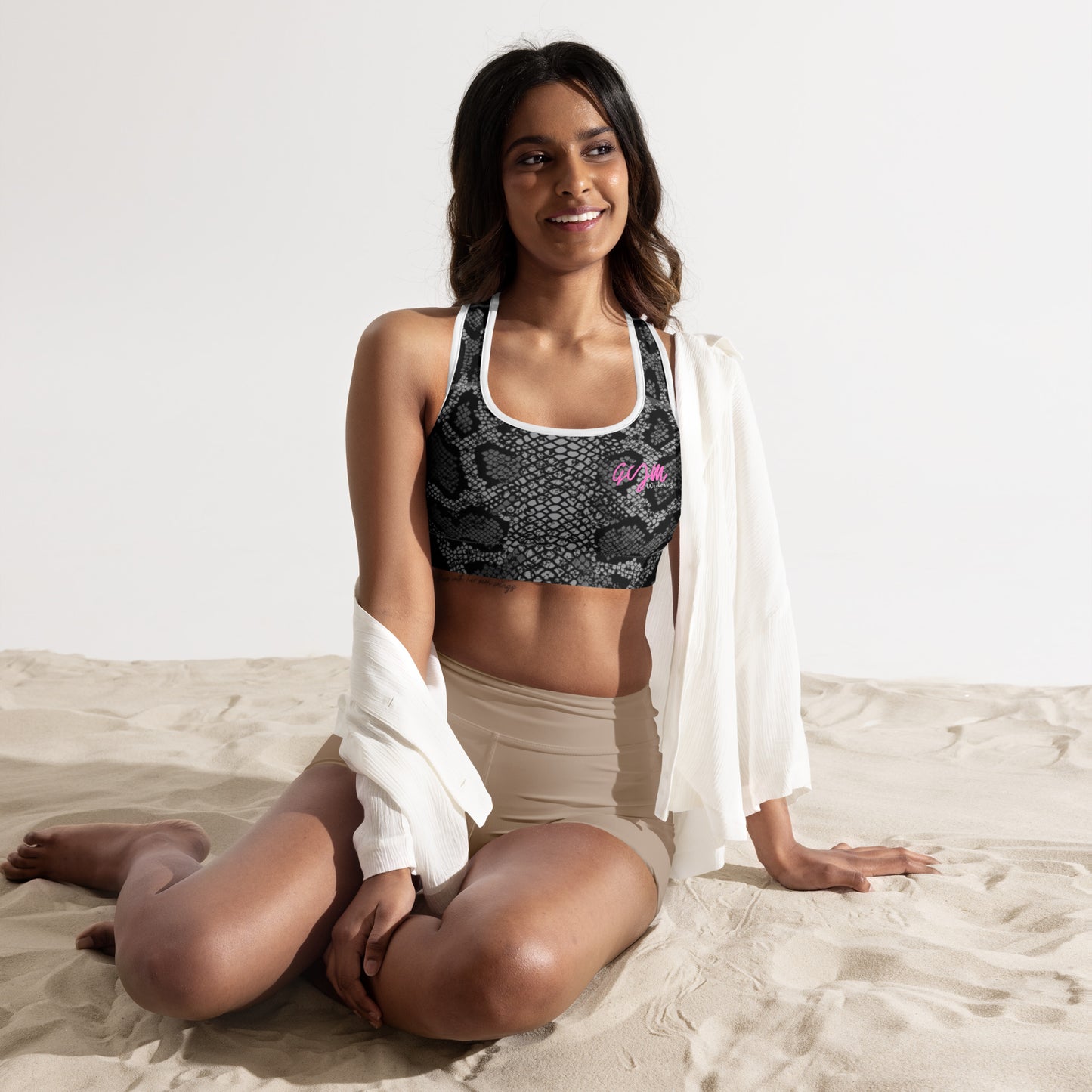 GymWidowz Padded Sports Bra - Snakeskin
