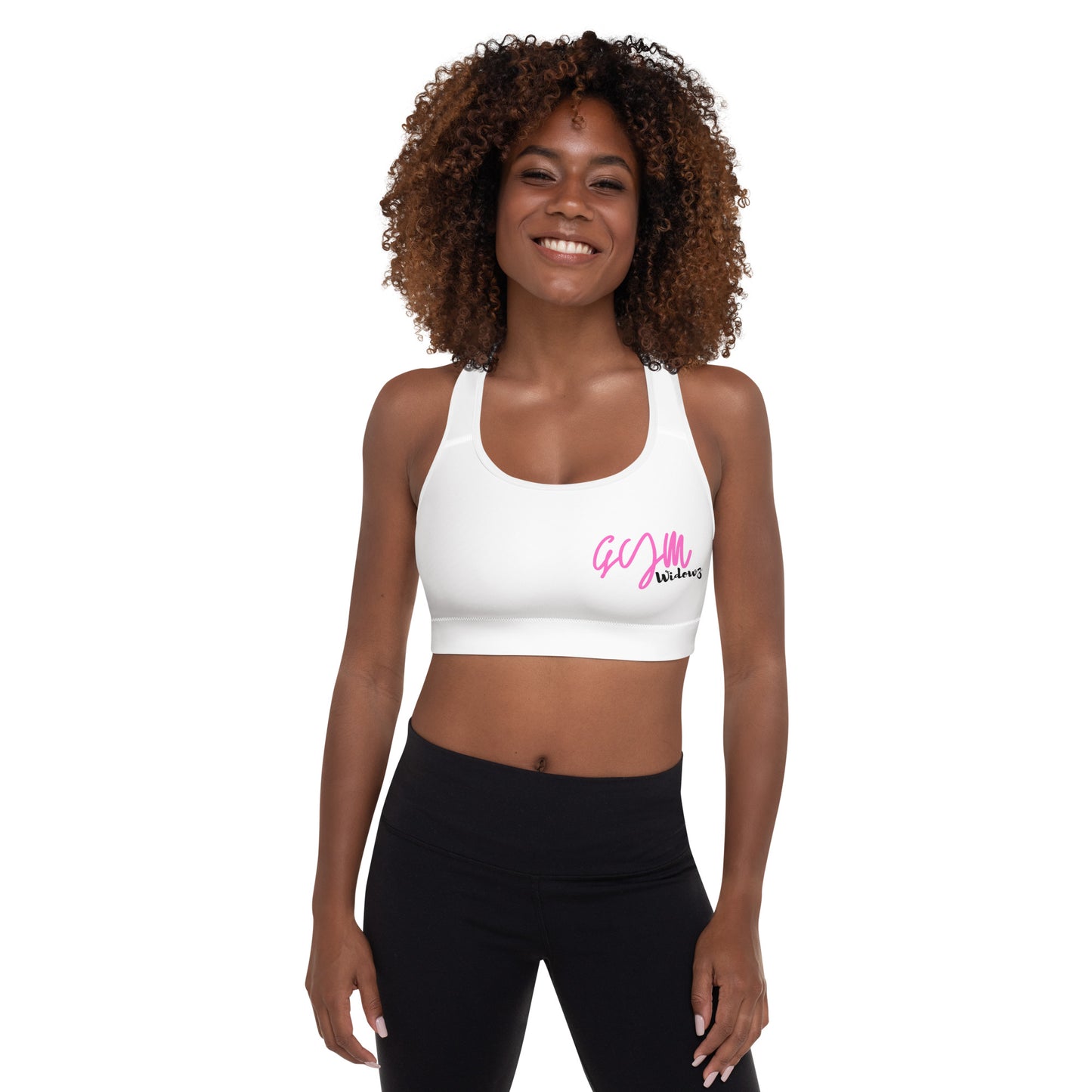 GymWidowz Padded Sports Bra - White