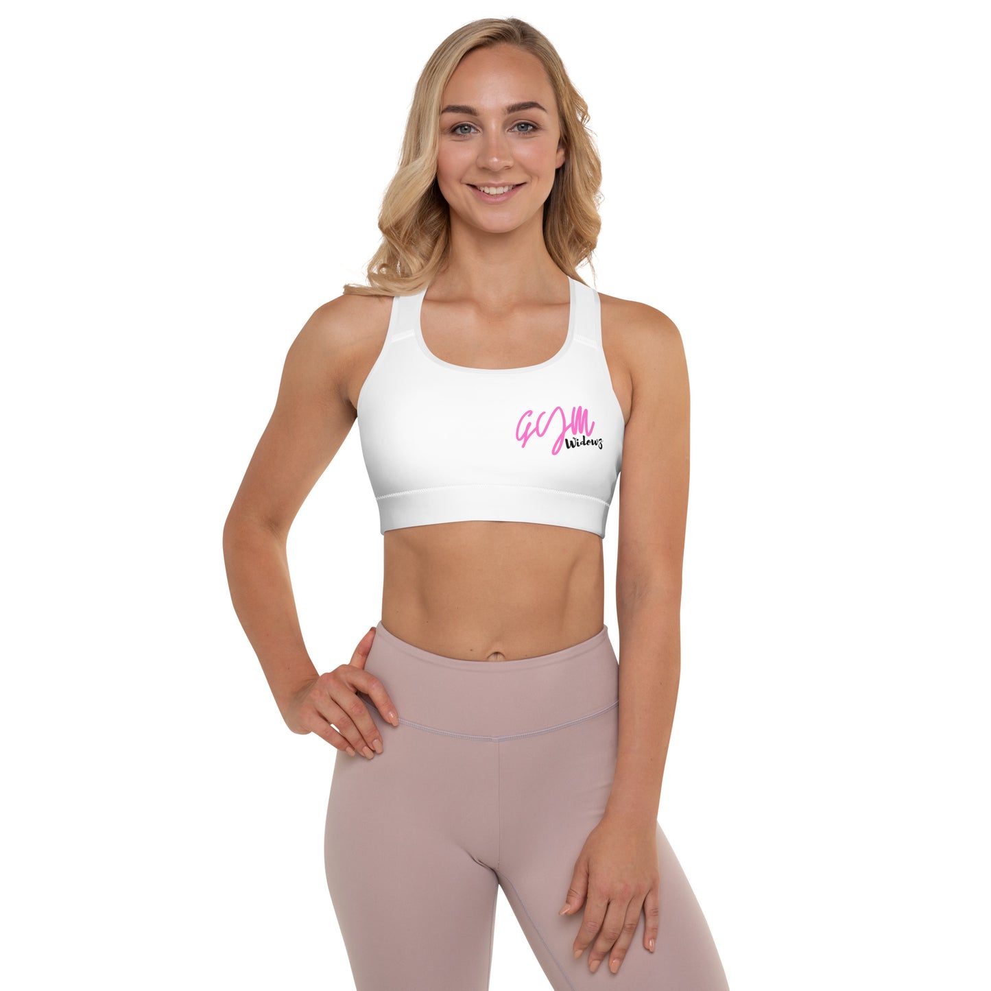 GymWidowz Padded Sports Bra - White