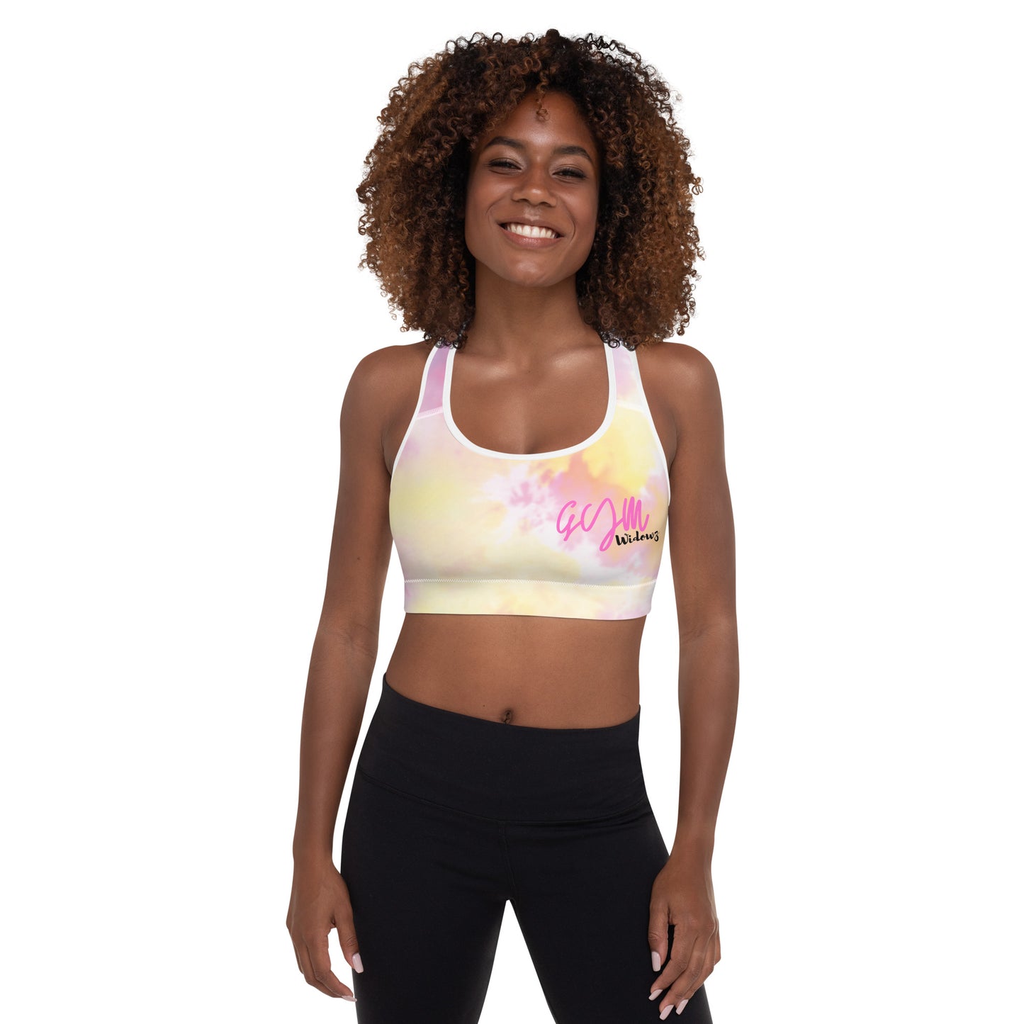 GymWidowz Padded Sports Bra - Light Tie Dye