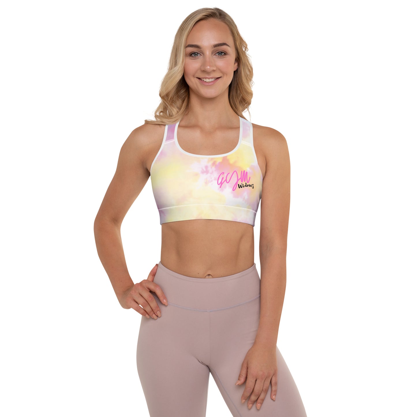 GymWidowz Padded Sports Bra - Light Tie Dye