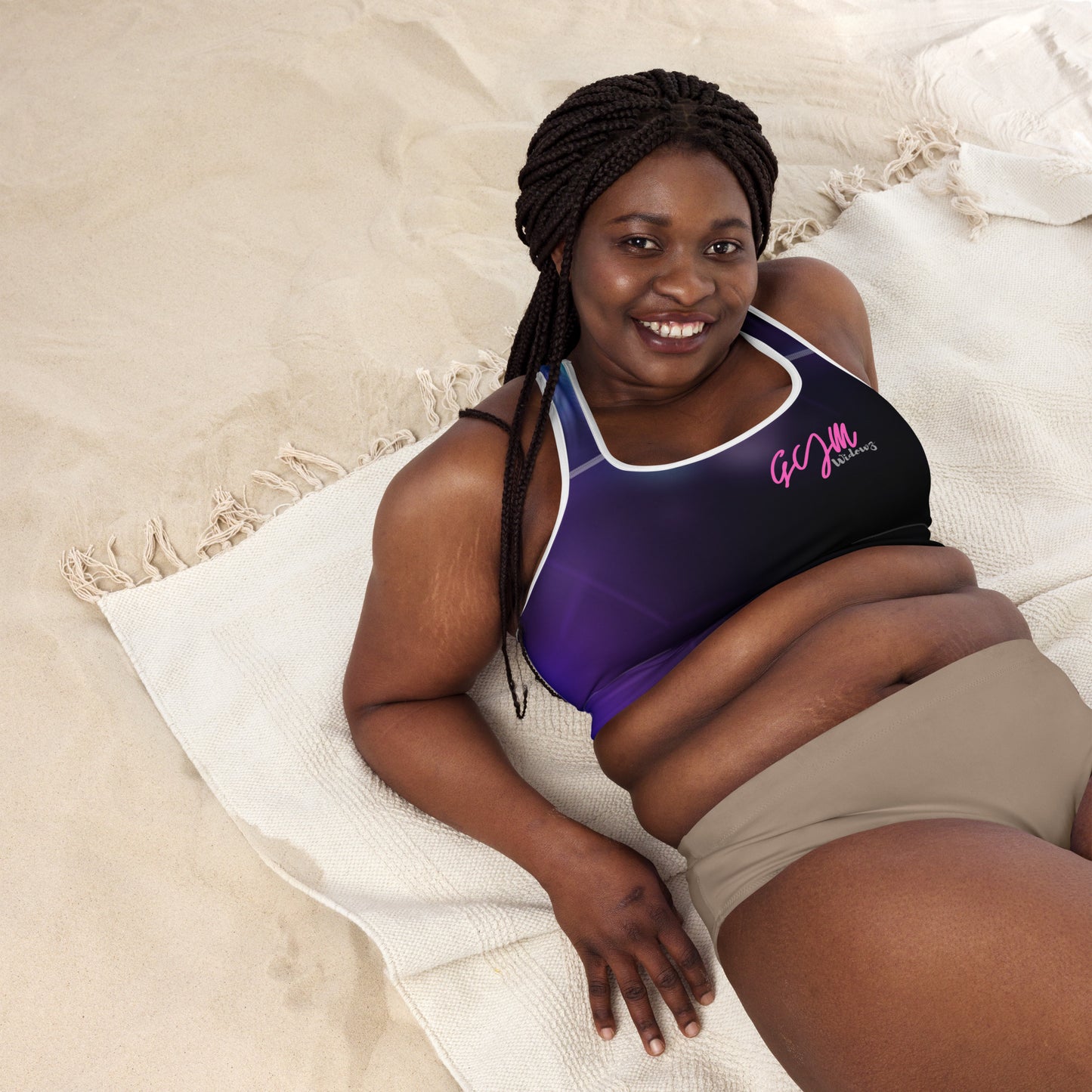 GymWidowz Padded Sports Bra - Purple Nebula