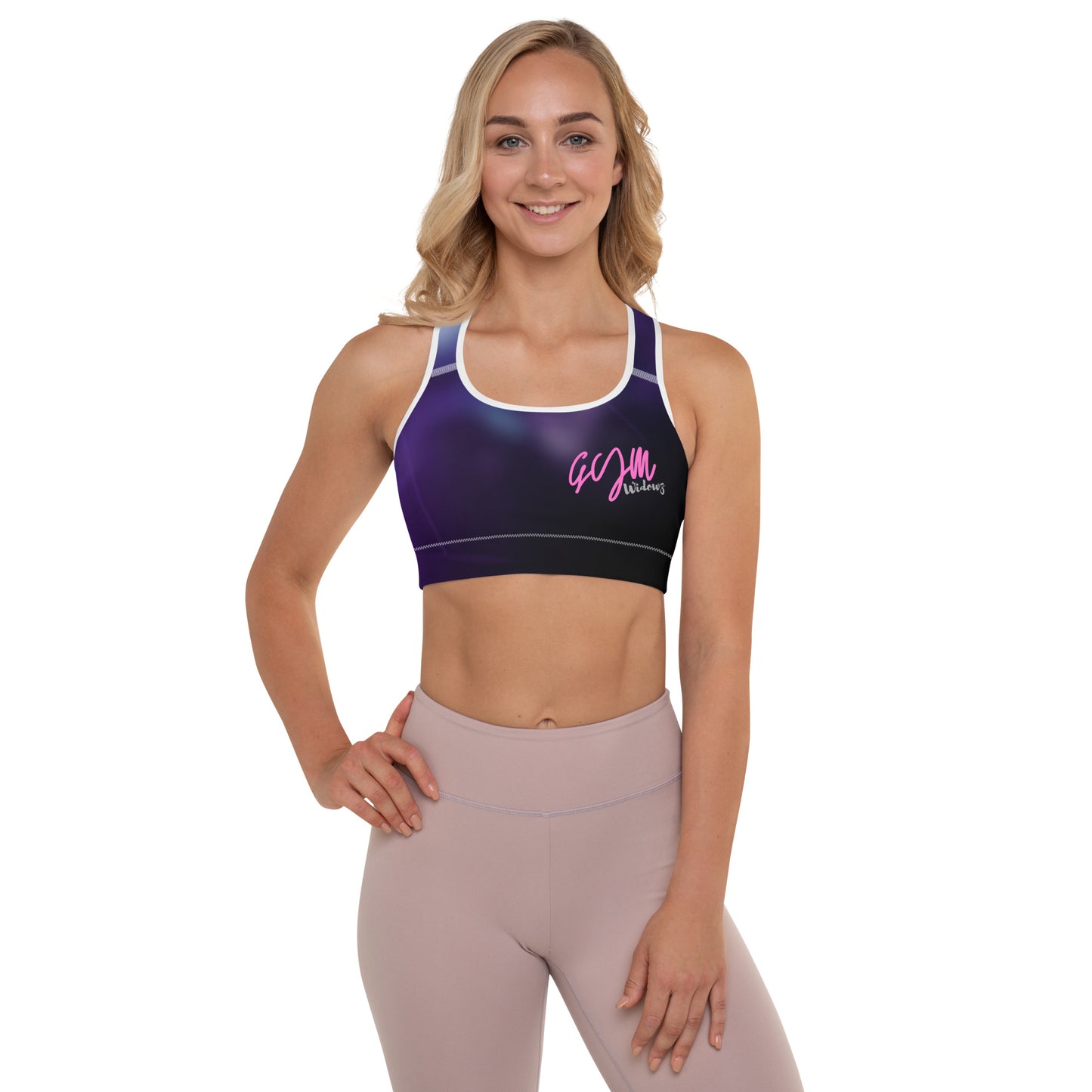 GymWidowz Padded Sports Bra - Purple Nebula