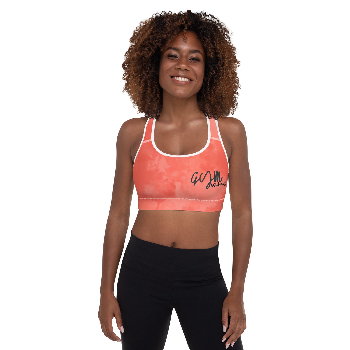 GymWidowz Padded Sports Bra - Coral
