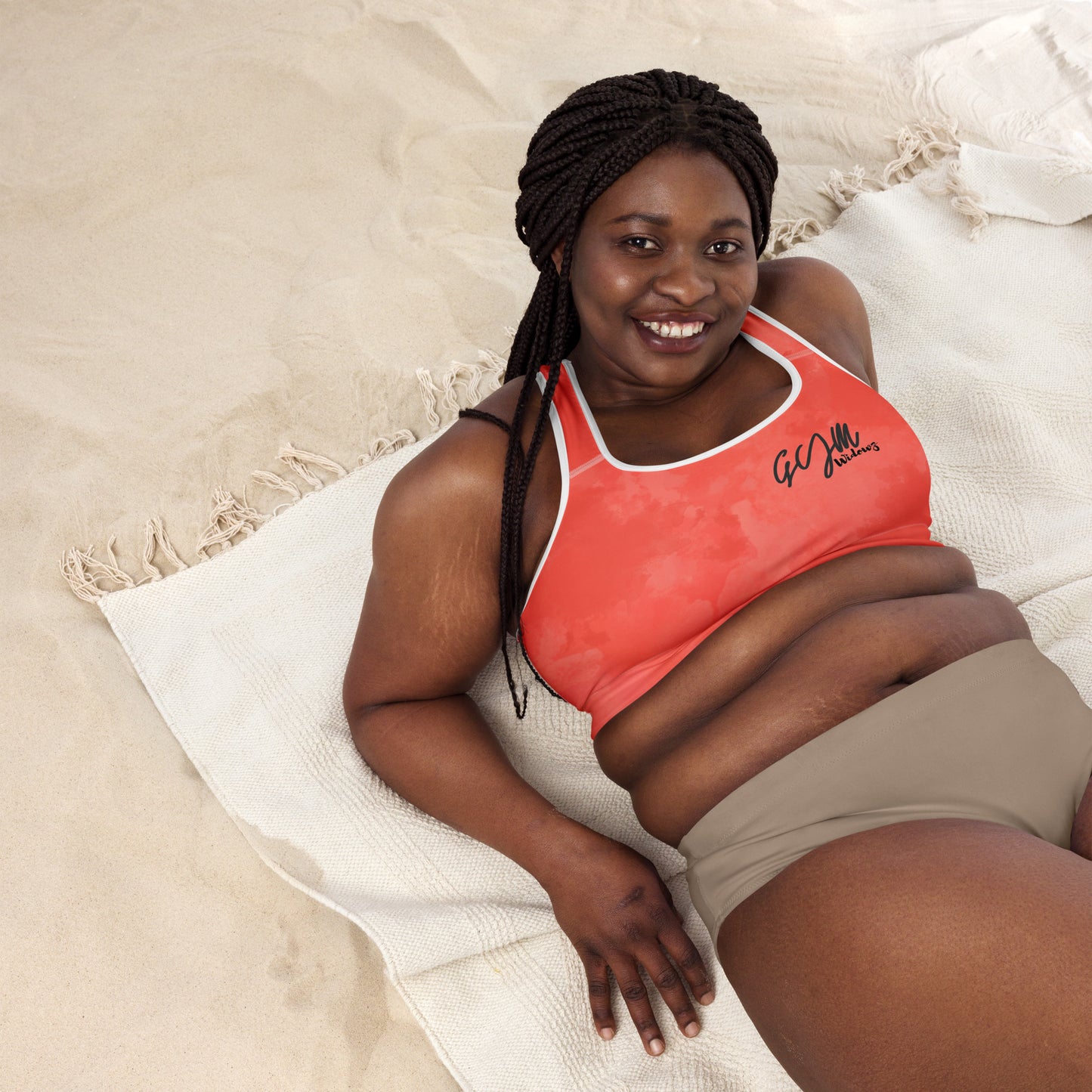 GymWidowz Padded Sports Bra - Coral
