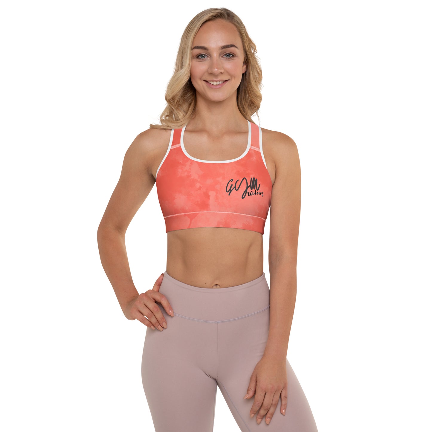GymWidowz Padded Sports Bra - Coral