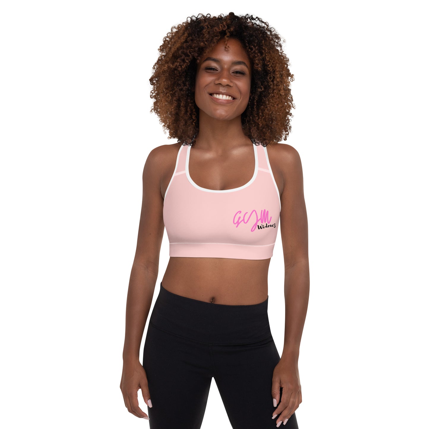 GymWidowz Padded Sports Bra - Pink