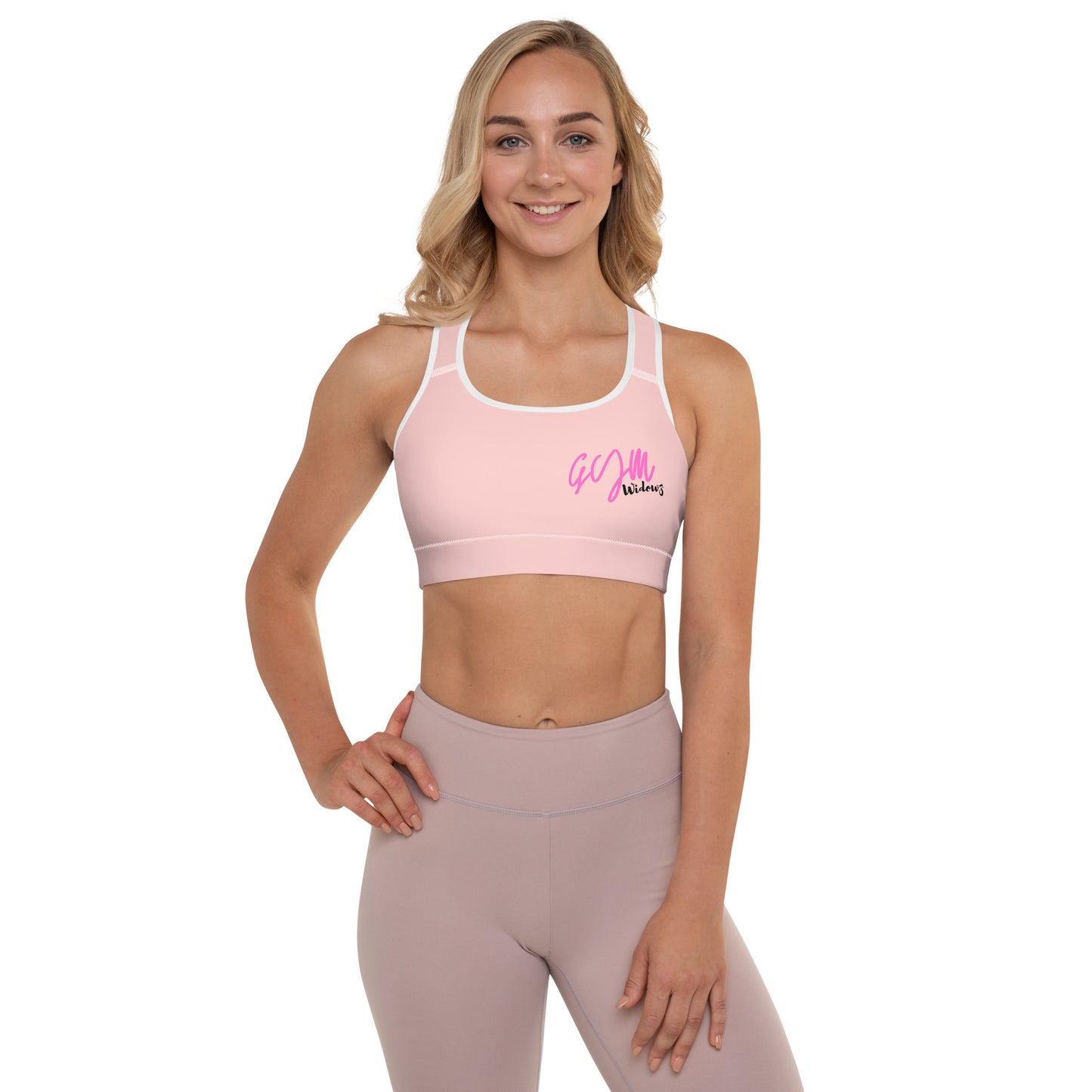GymWidowz Padded Sports Bra - Pink