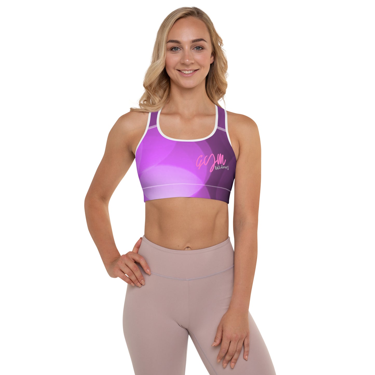 GymWidowz Padded Sports Bra - Shades of Purple