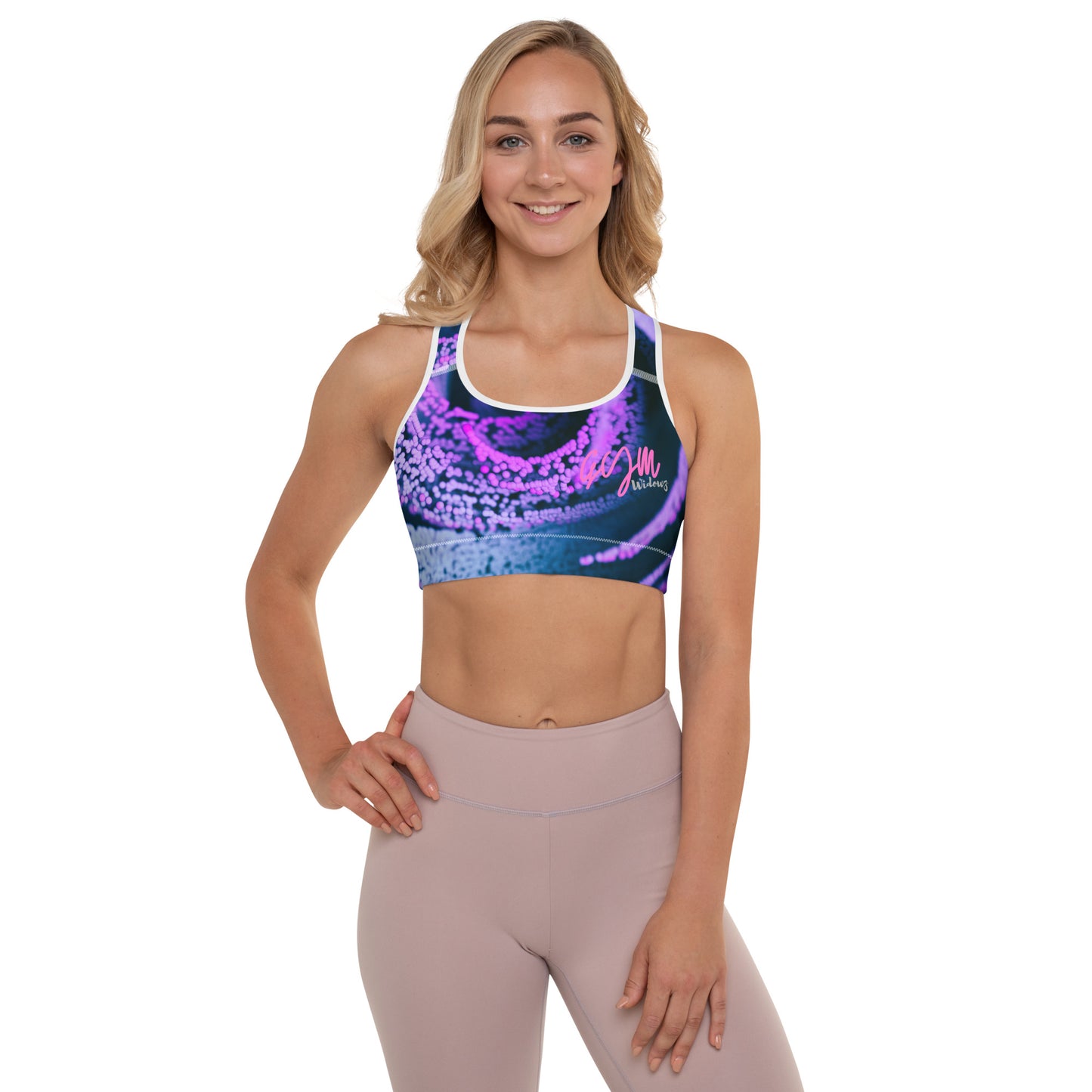 GymWidowz Padded Sports Bra - Purple Swirl