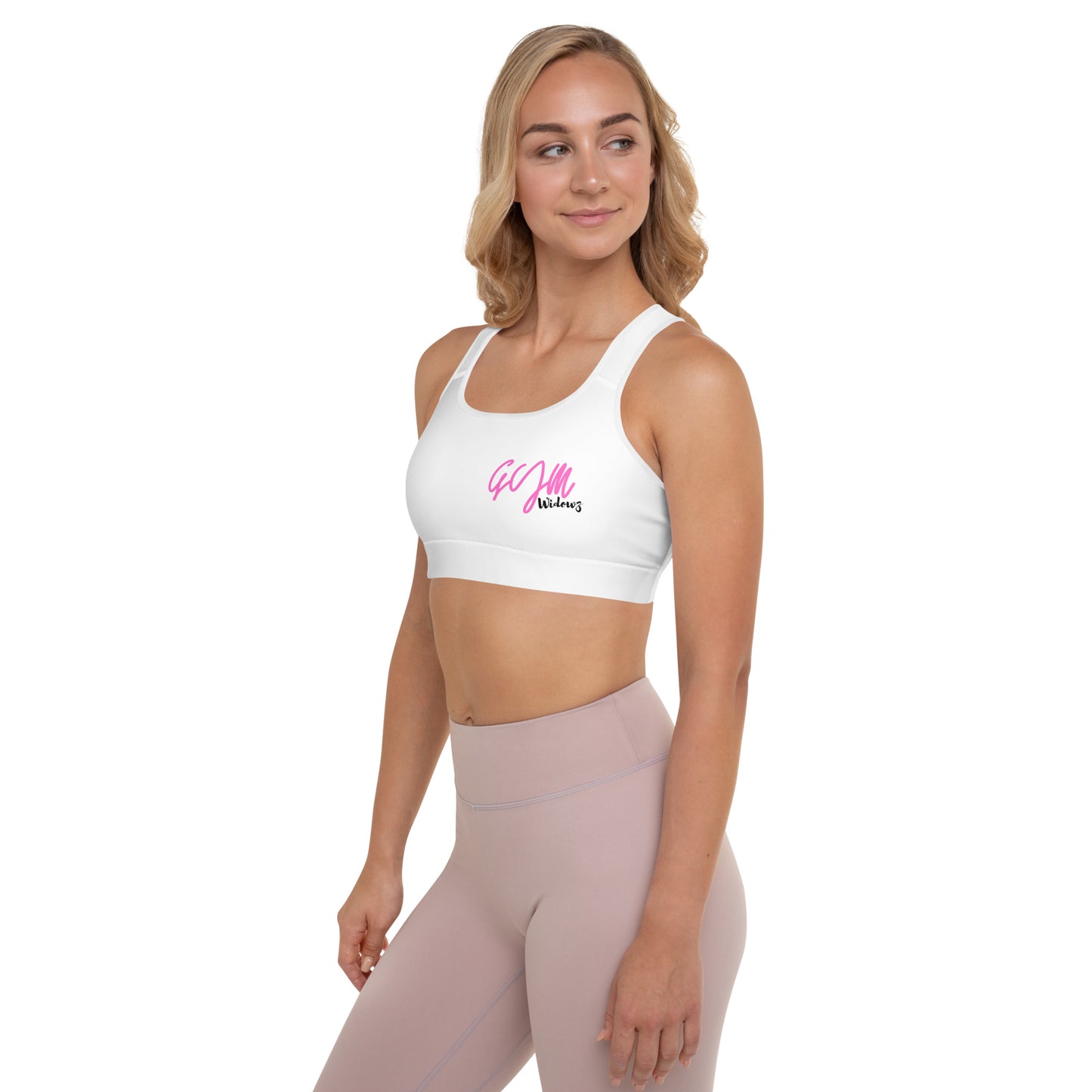 GymWidowz Padded Sports Bra - White