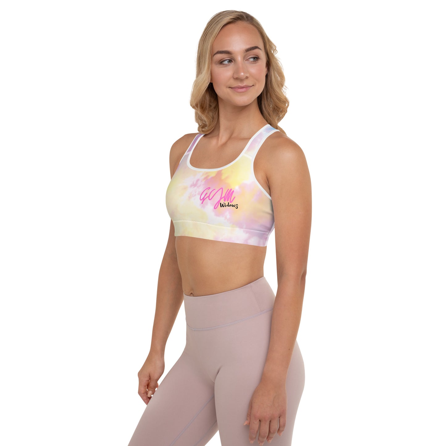 GymWidowz Padded Sports Bra - Light Tie Dye