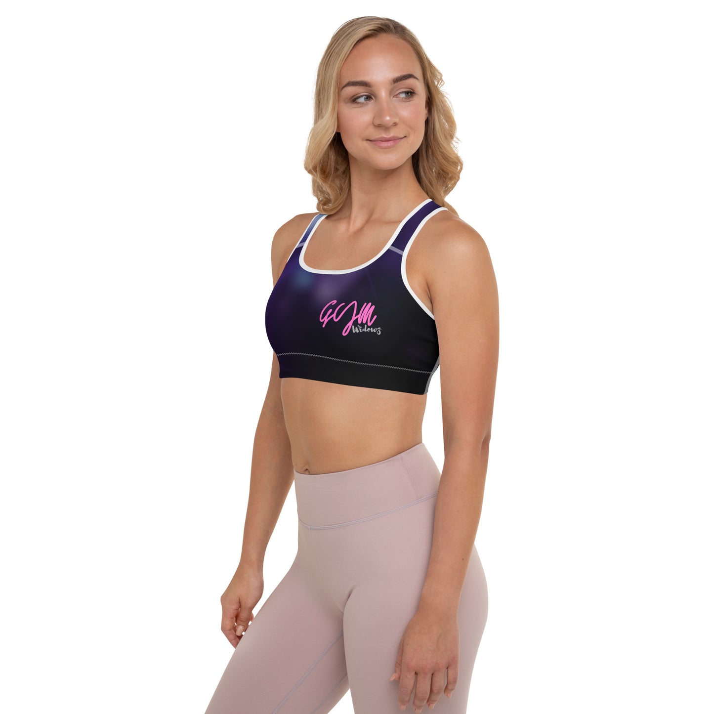 GymWidowz Padded Sports Bra - Purple Nebula
