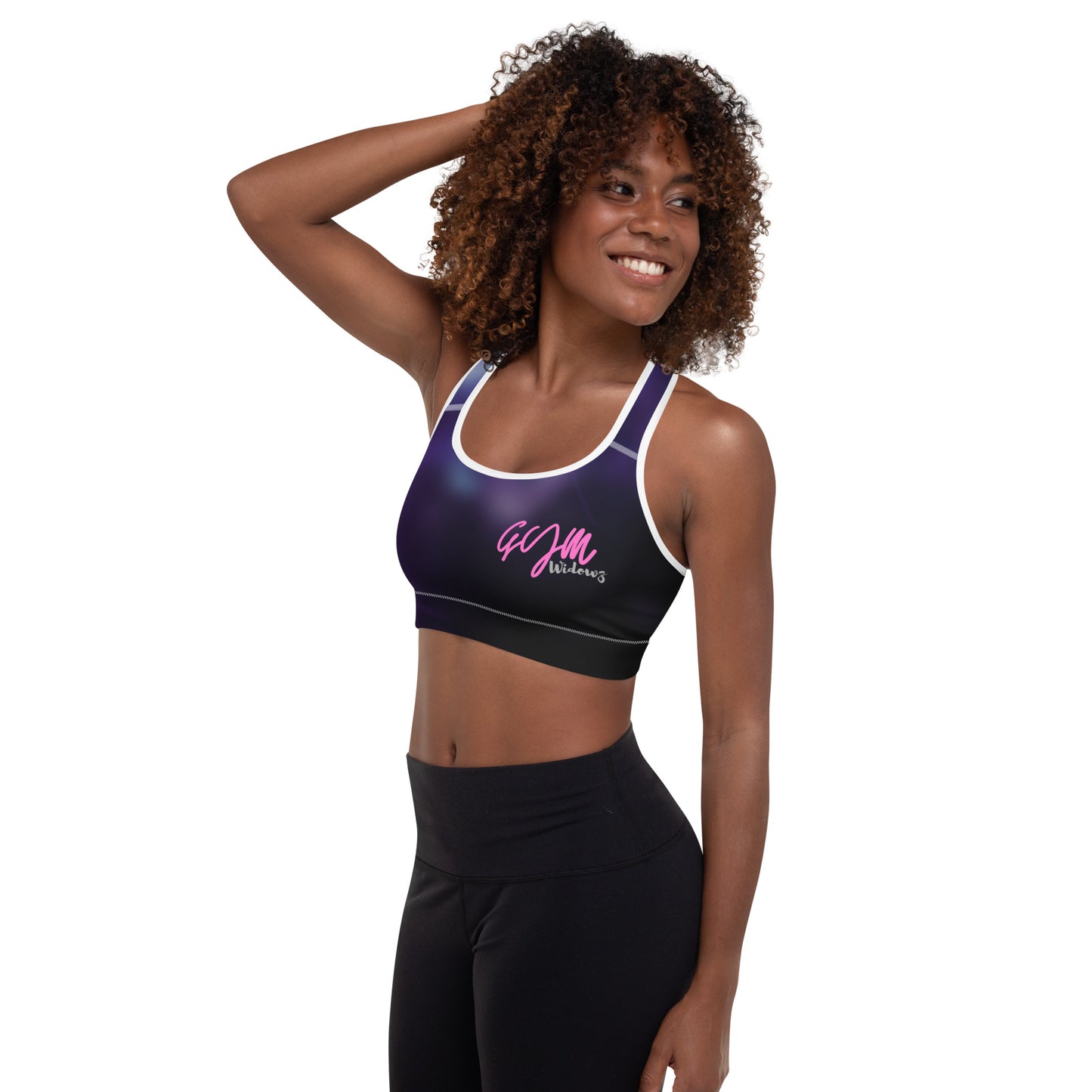 GymWidowz Padded Sports Bra - Purple Nebula