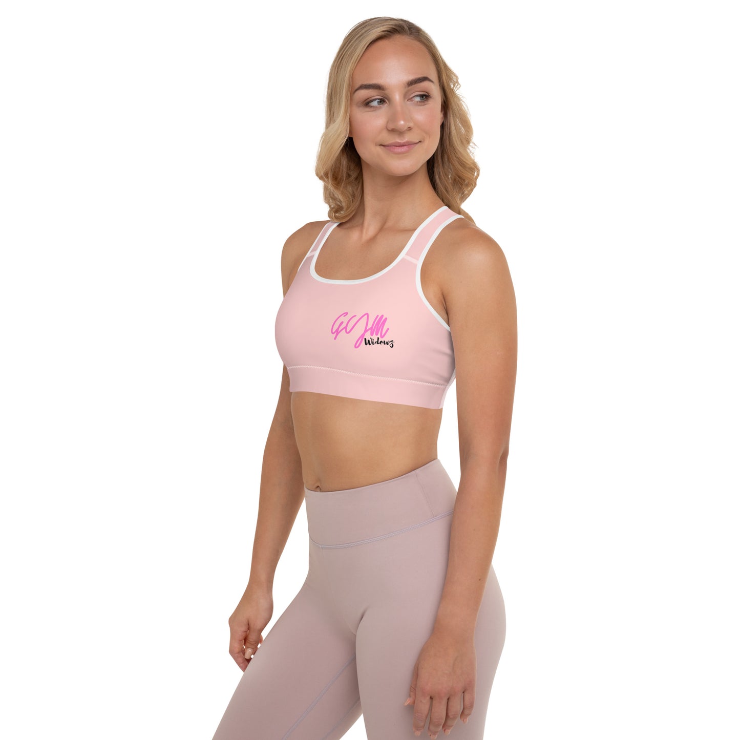 GymWidowz Padded Sports Bra - Pink