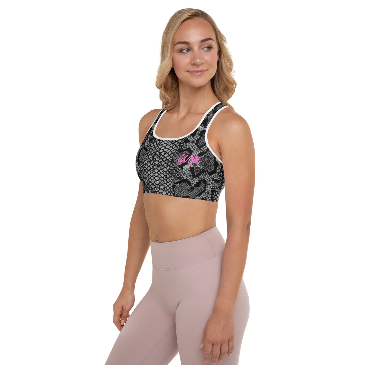 GymWidowz Padded Sports Bra - Snakeskin