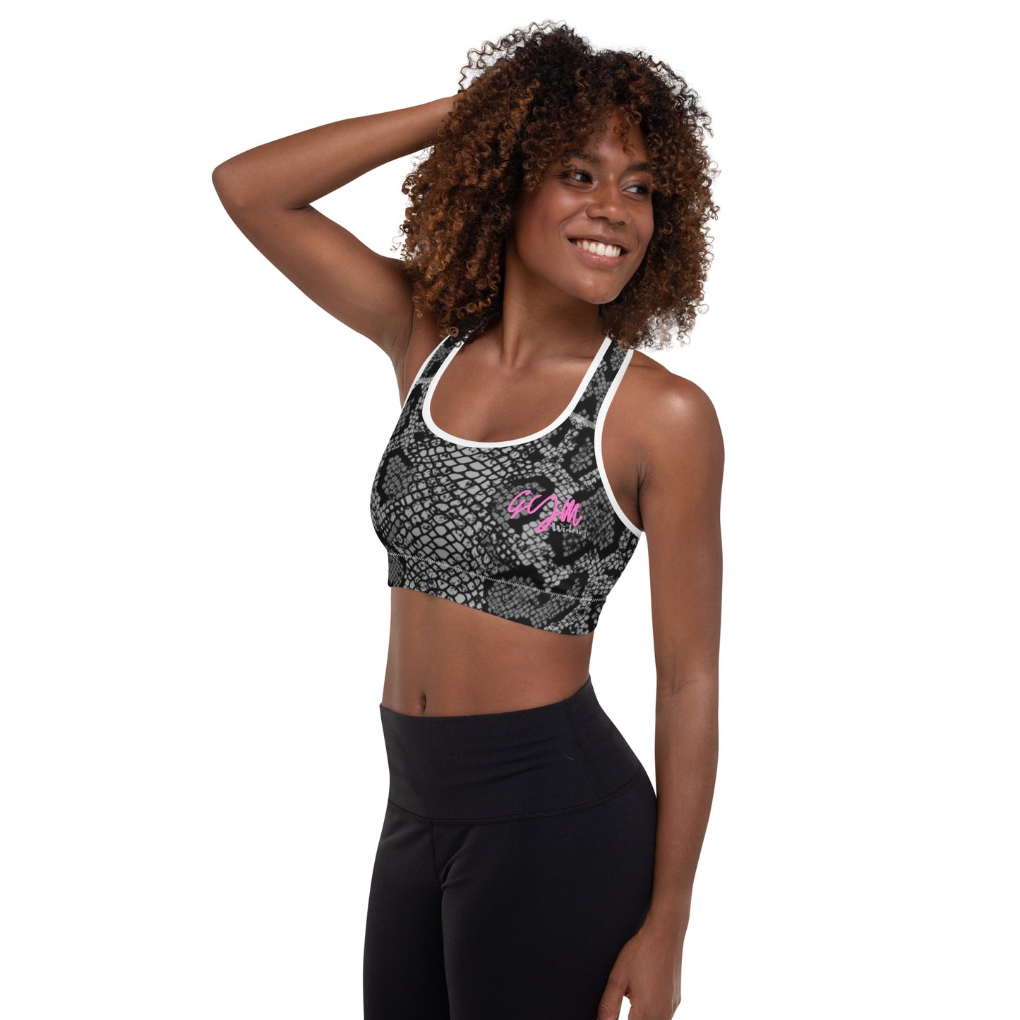 GymWidowz Padded Sports Bra - Snakeskin