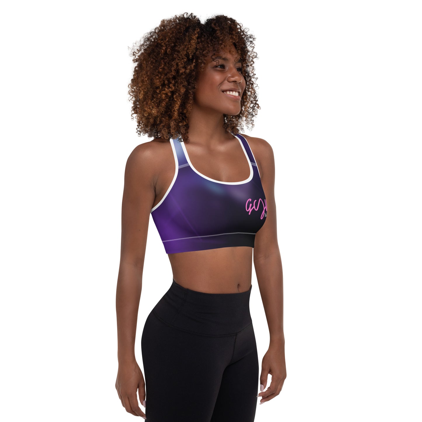 GymWidowz Padded Sports Bra - Purple Nebula