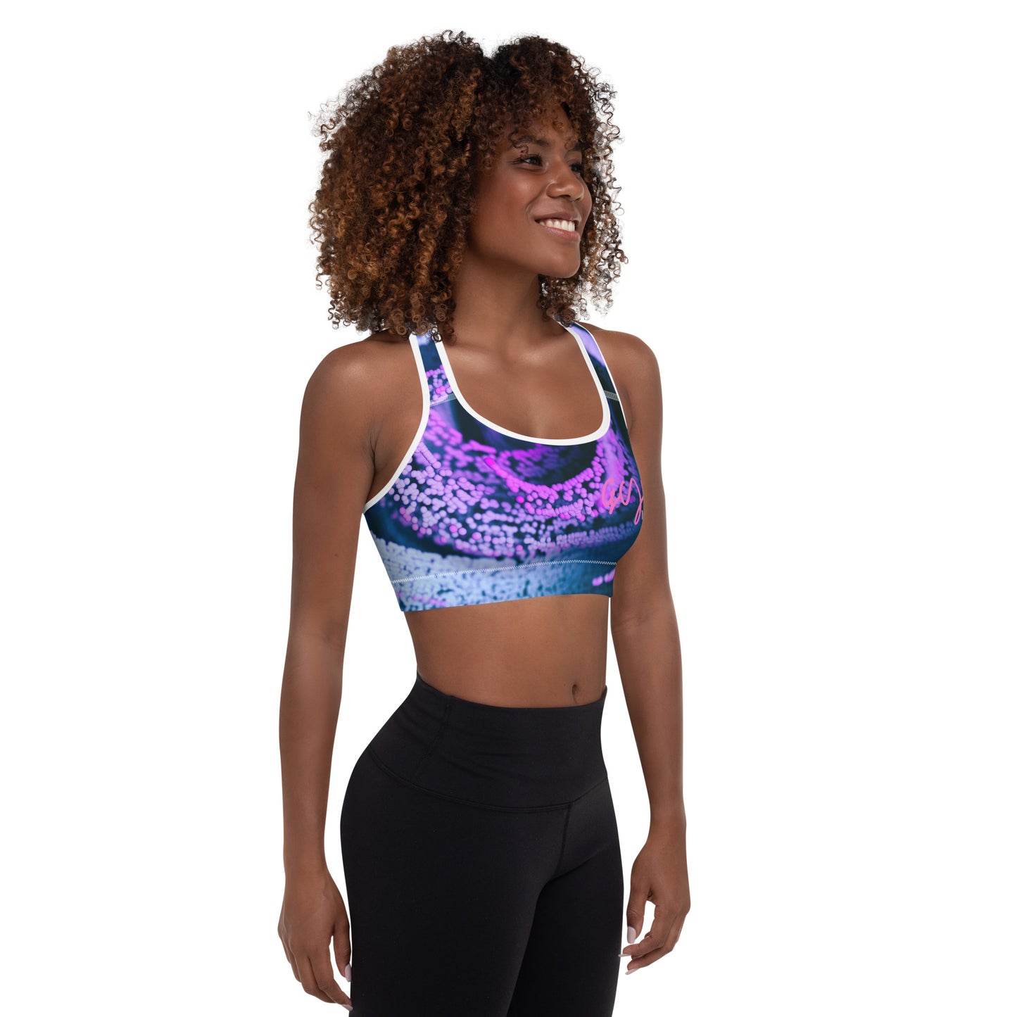 GymWidowz Padded Sports Bra - Purple Swirl
