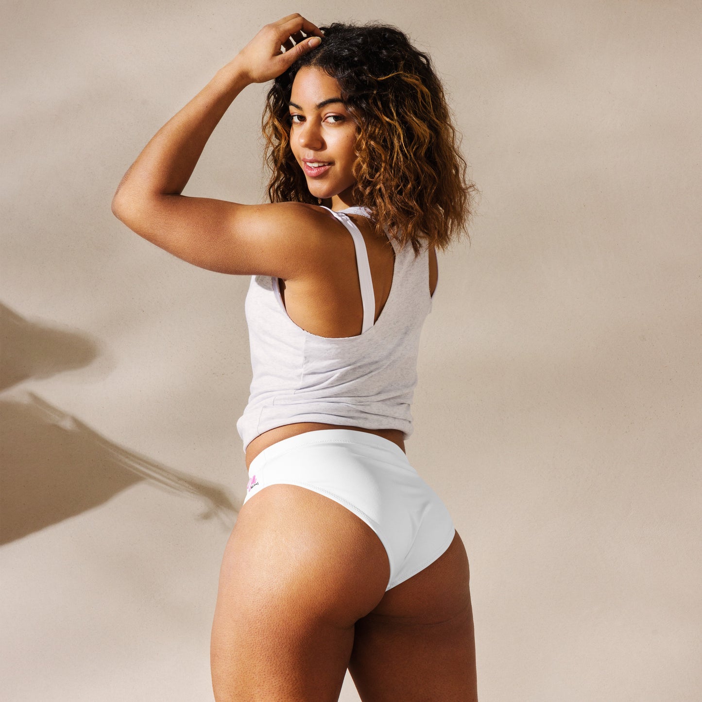 GymWidowz Recycled high-waisted bikini bottom - White