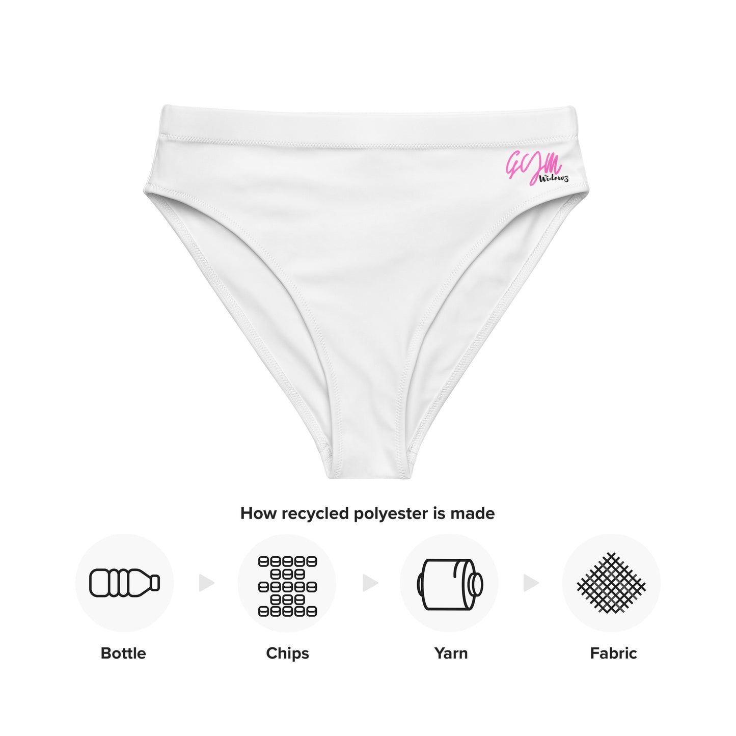 GymWidowz Recycled high-waisted bikini bottom - White