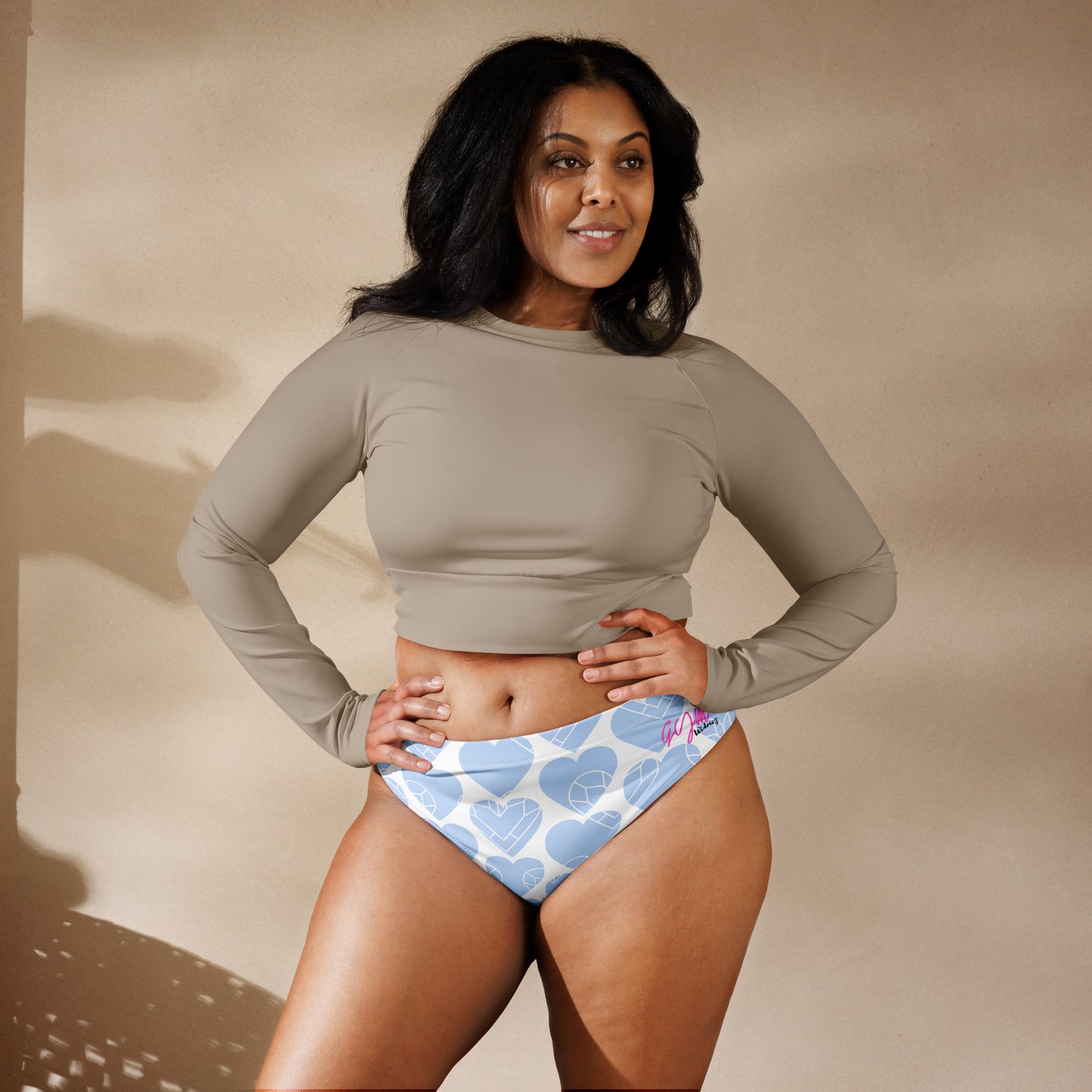 GymWidowz Recycled high-waisted bikini bottom - Hearts