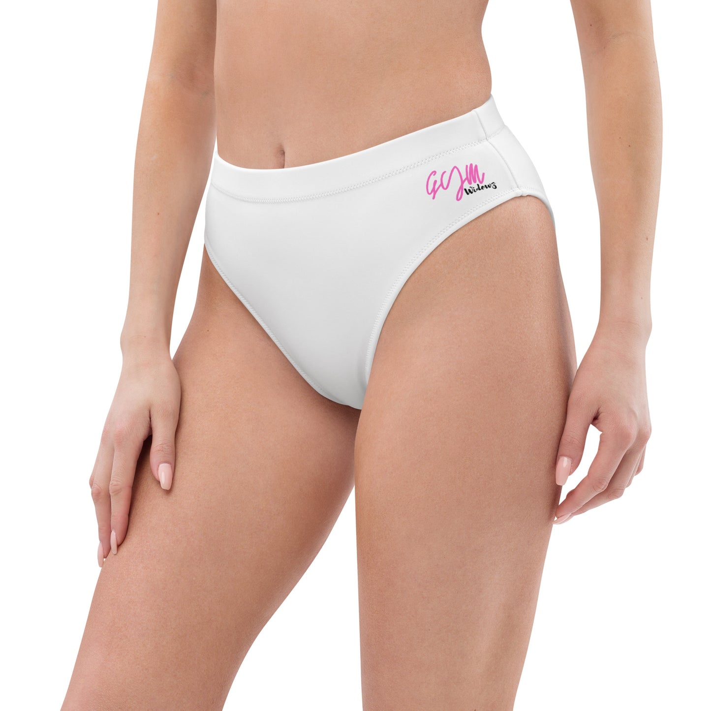GymWidowz Recycled high-waisted bikini bottom - White
