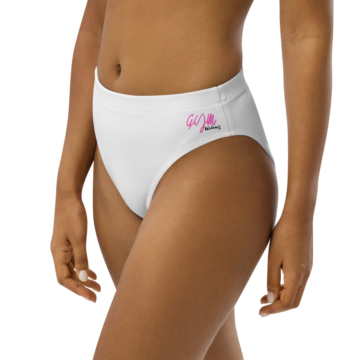 GymWidowz Recycled high-waisted bikini bottom - White