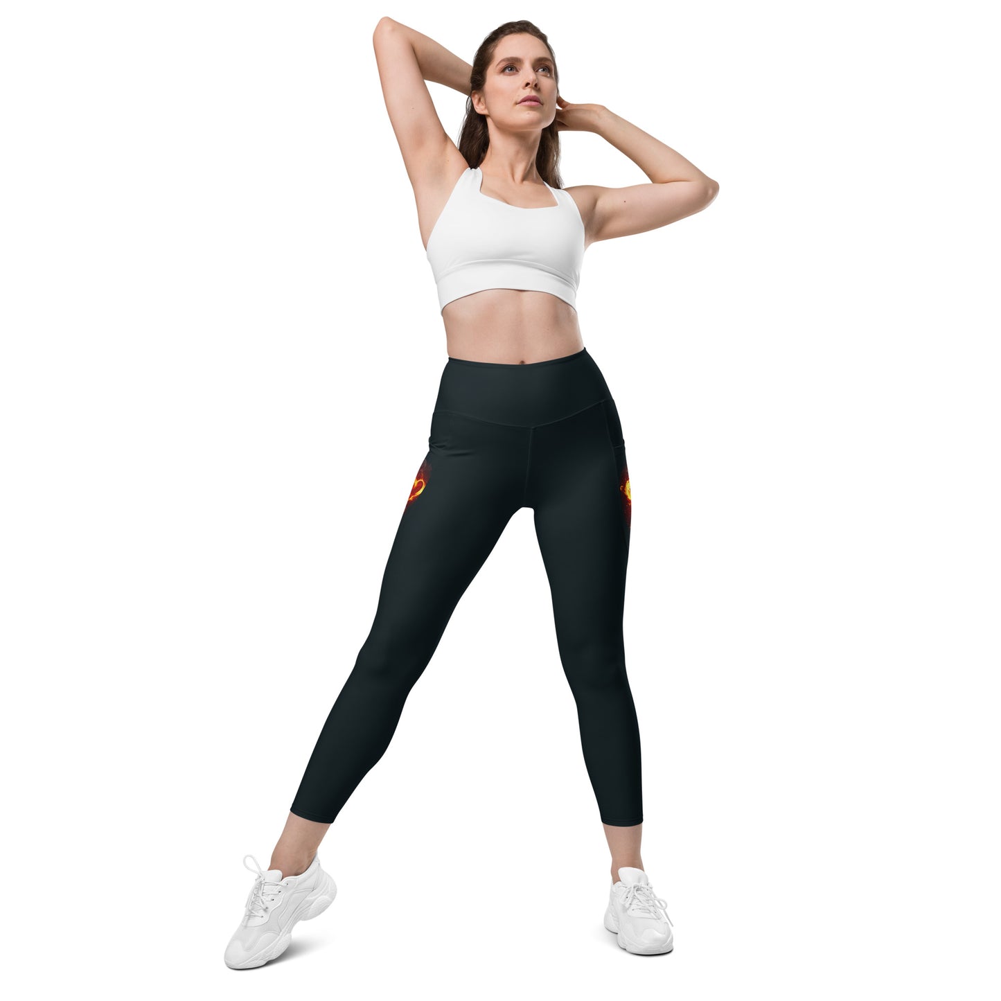 GymWidowz Leggings with pockets - Burning Heart