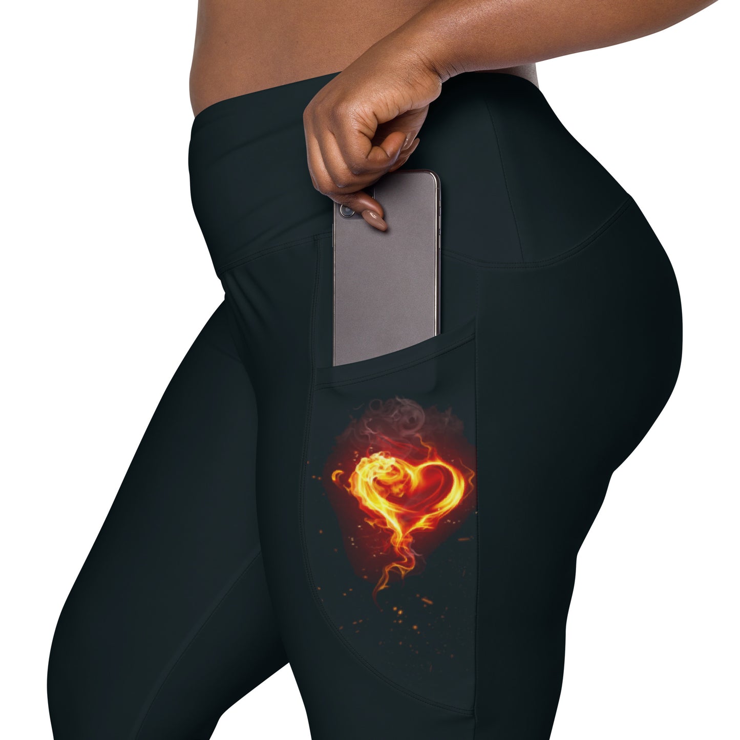 GymWidowz Leggings with pockets - Burning Heart
