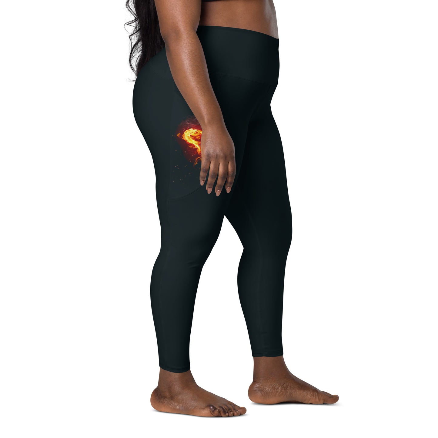 GymWidowz Leggings with pockets - Burning Heart