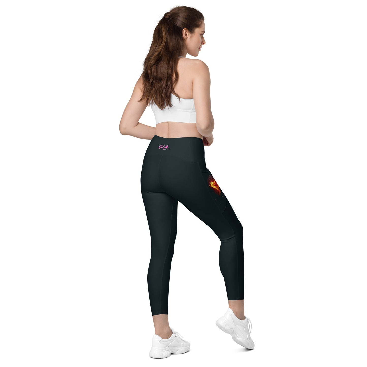 GymWidowz Leggings with pockets - Burning Heart