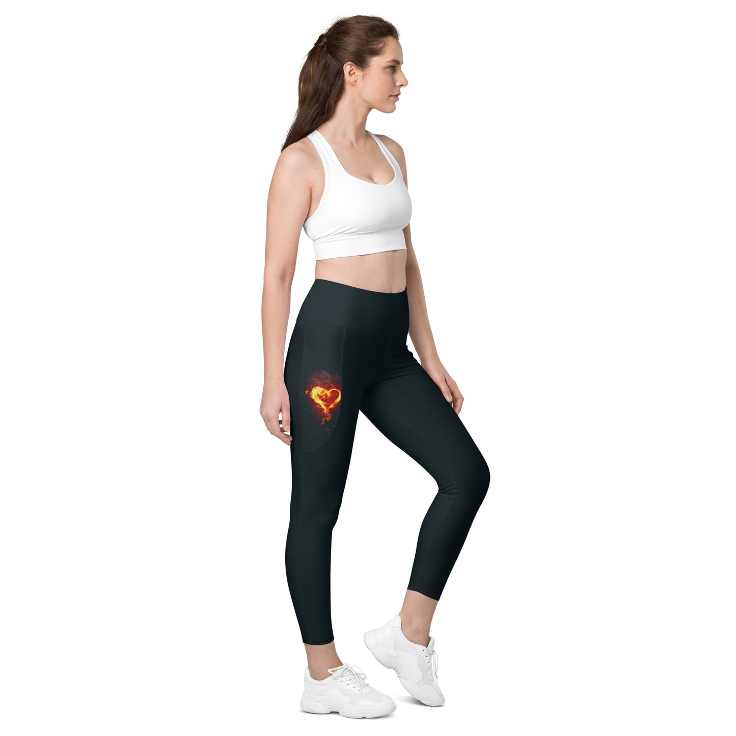 GymWidowz Leggings with pockets - Burning Heart
