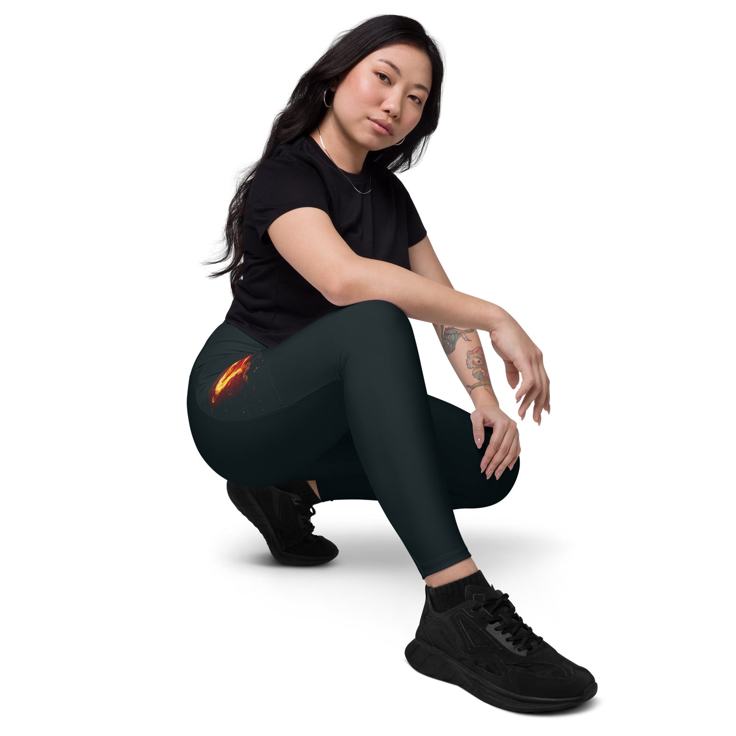 GymWidowz Leggings with pockets - Burning Heart