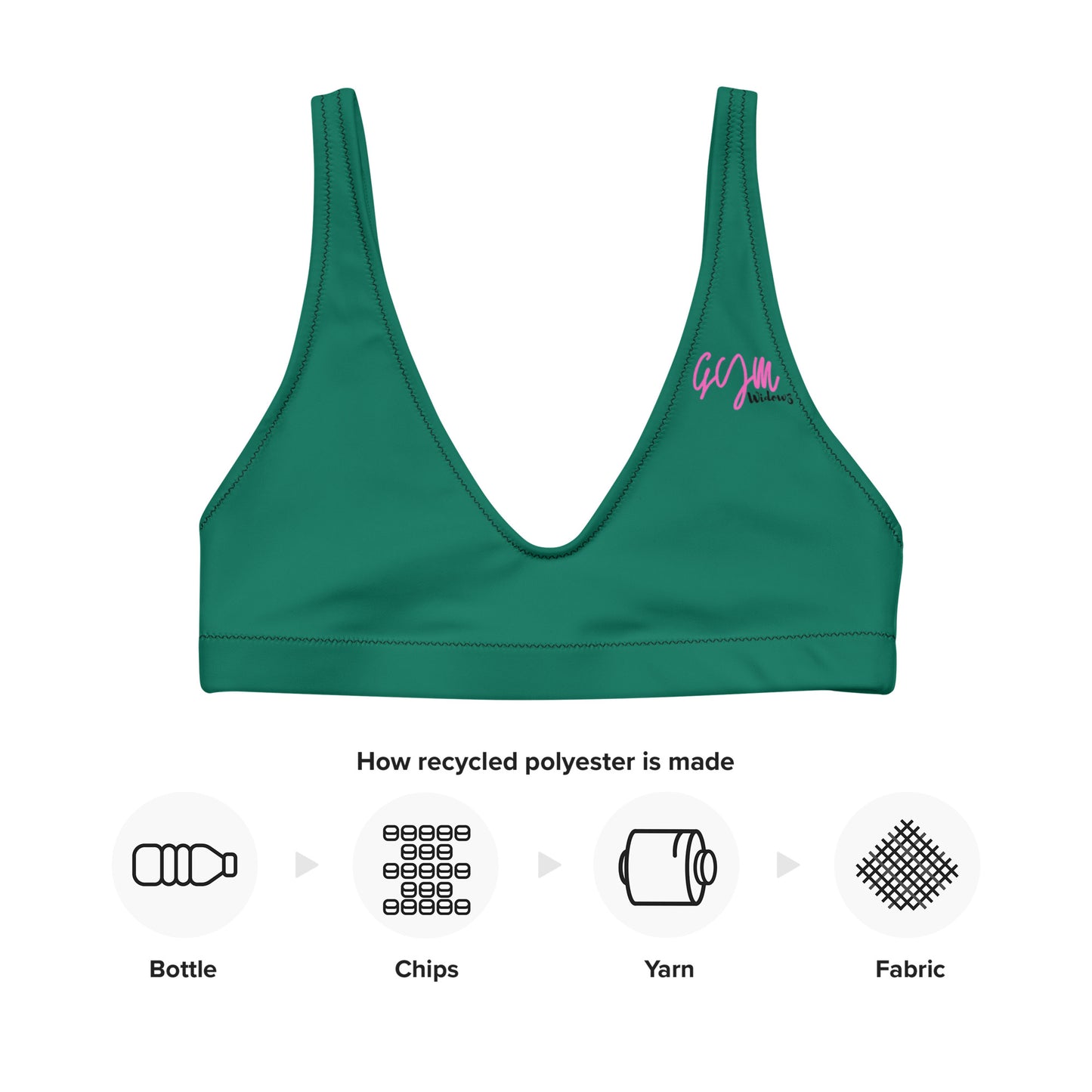 GymWidowz Recycled padded bikini top - Green