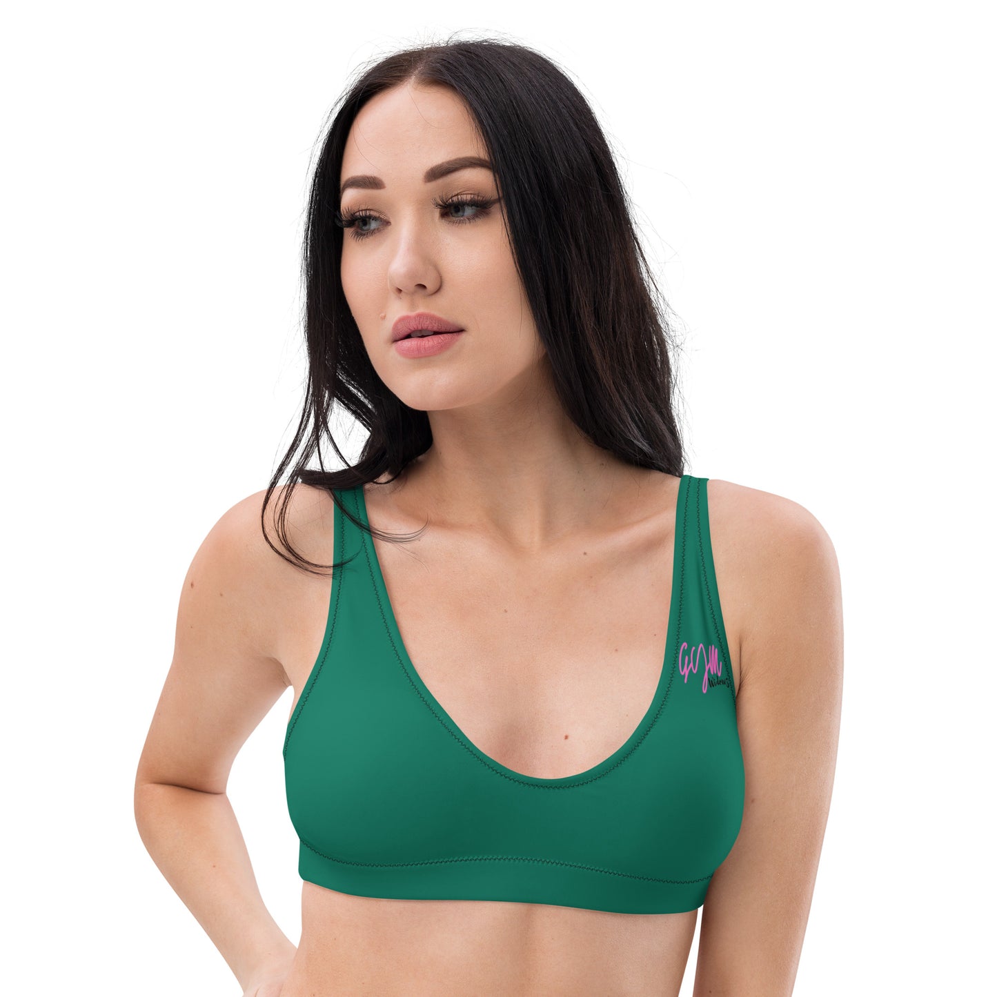 GymWidowz Recycled padded bikini top - Green