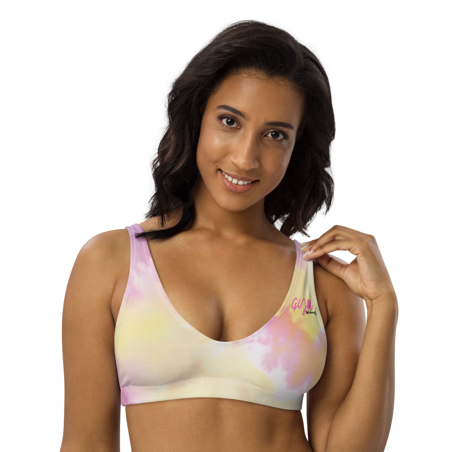GymWidowz Recycled padded bikini top - Light Tie Dye