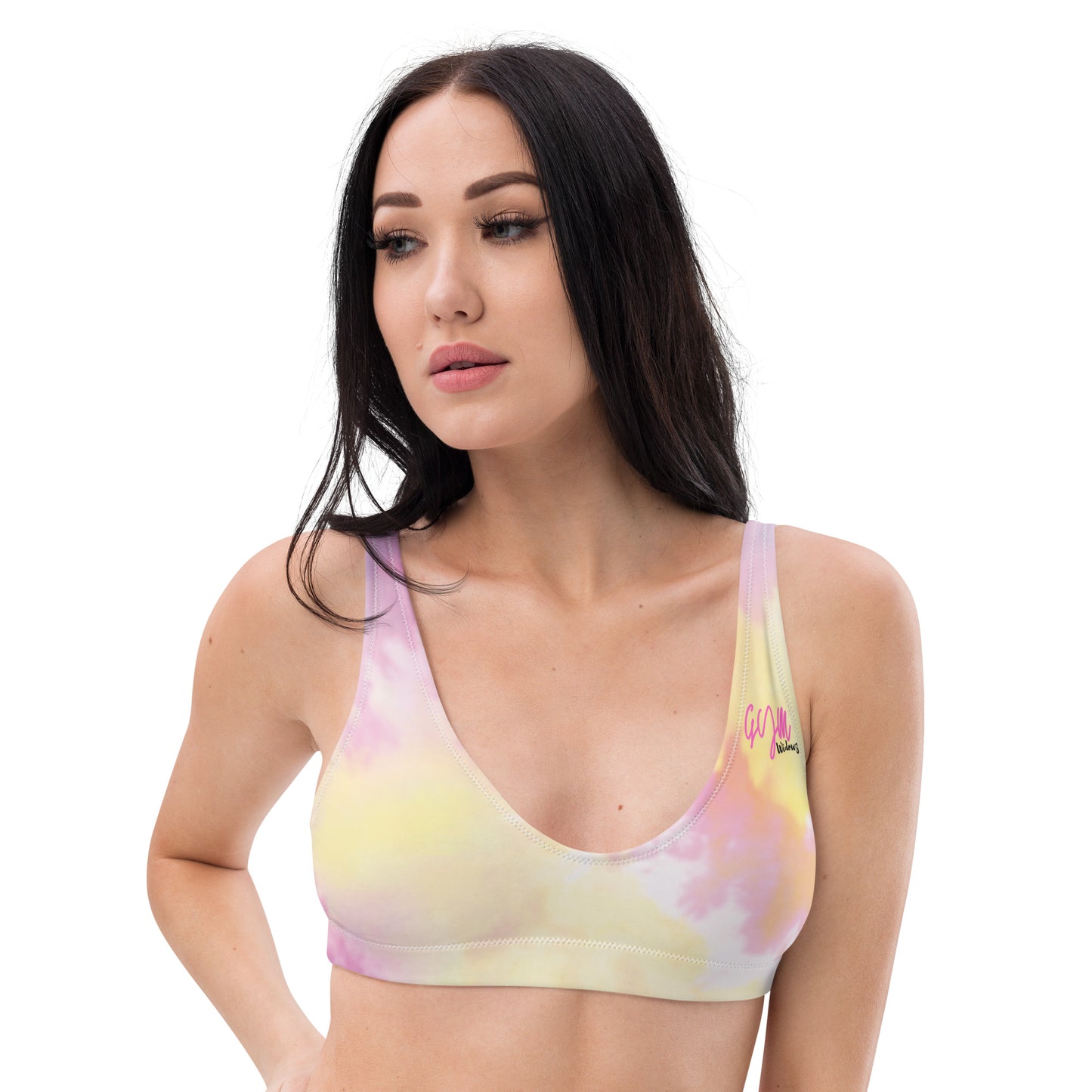 GymWidowz Recycled padded bikini top - Light Tie Dye