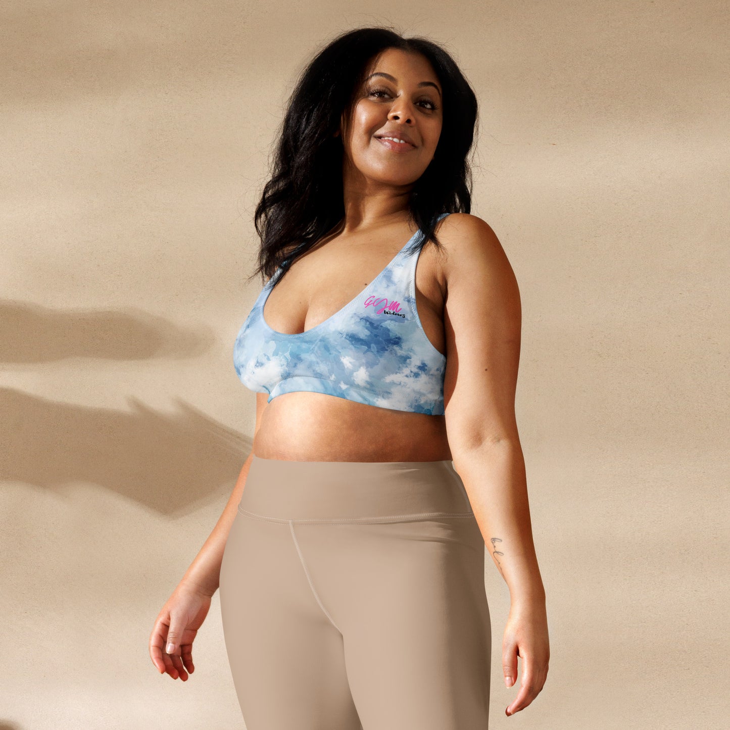 GymWidowz Recycled padded bikini top - Watercolour