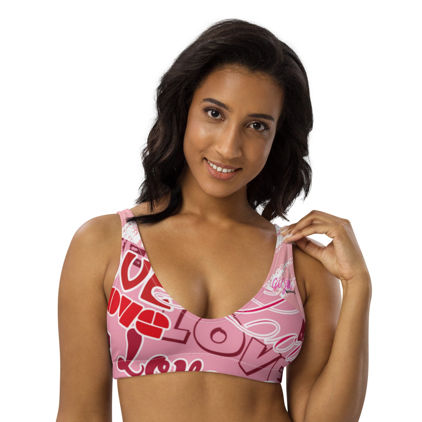 GymWidowz Recycled padded bikini top - Love Collection