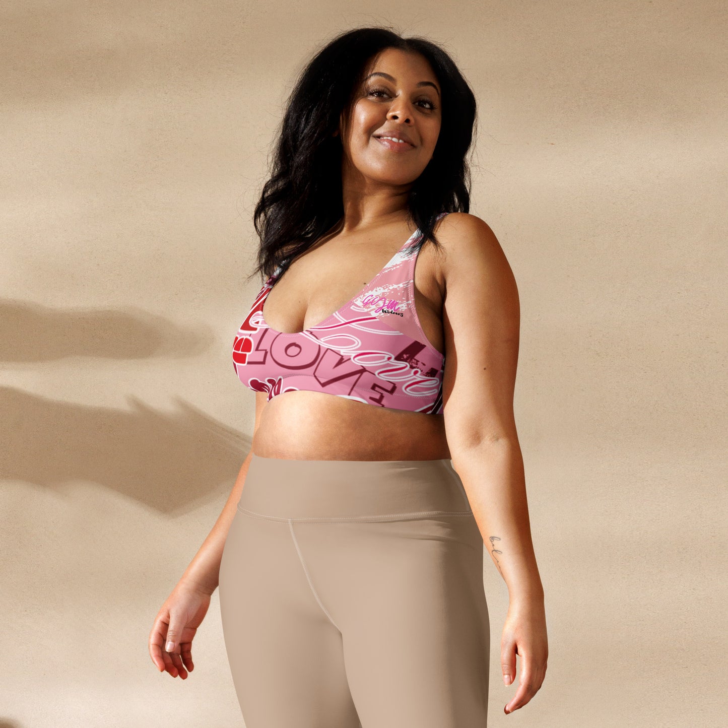 GymWidowz Recycled padded bikini top - Love Collection