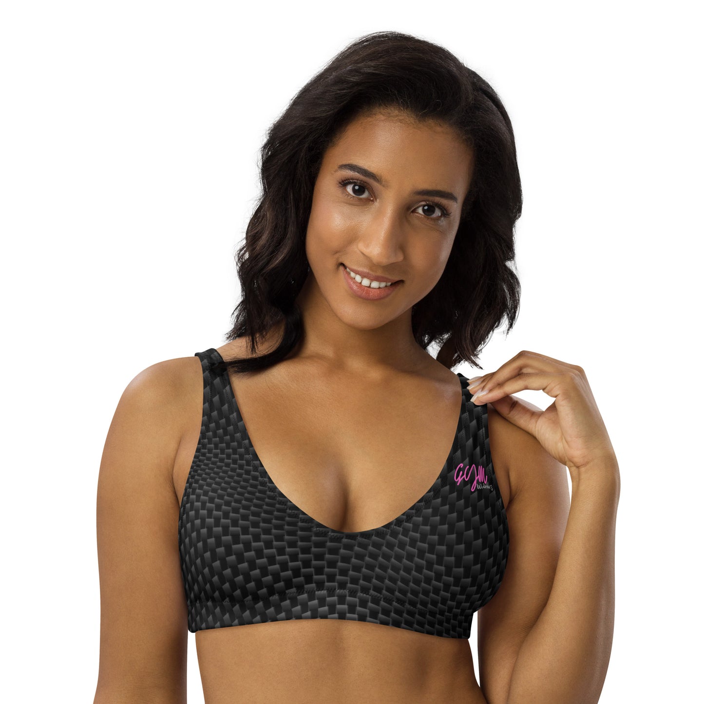 GymWidowz Recycled padded bikini top - Carbon Fibre