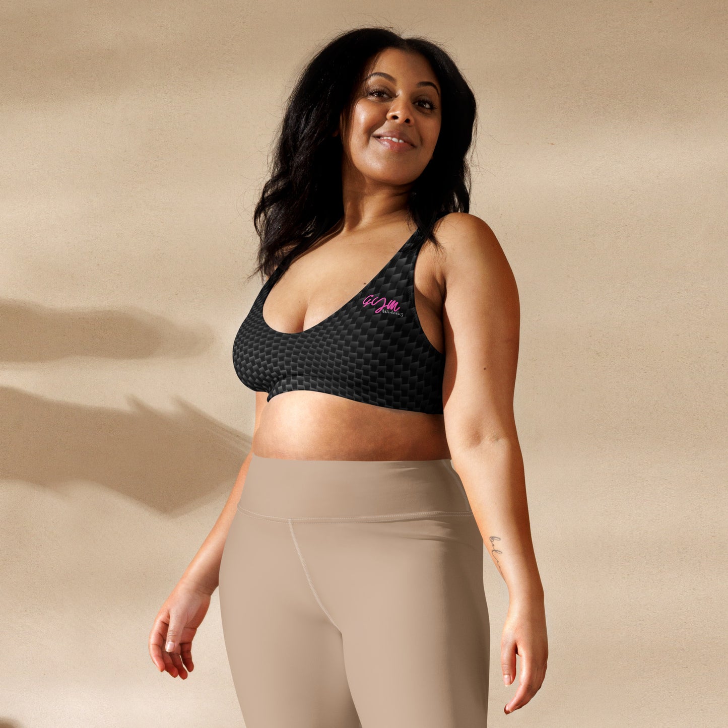GymWidowz Recycled padded bikini top - Carbon Fibre